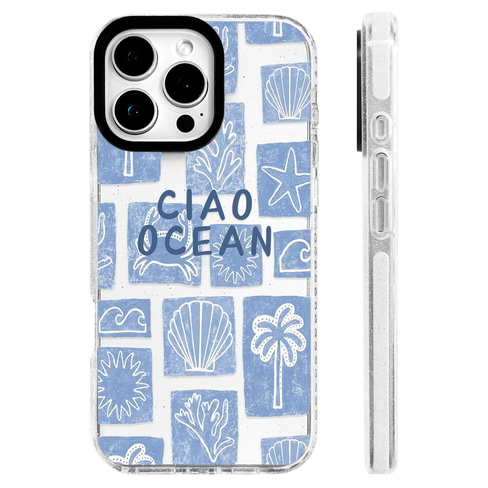 ChiCs-Flaura for iPhone 16 Pro Max Case [Military-Grade Drop Protection/Nautical Soft TPU Protective/Camera Protection/for Women