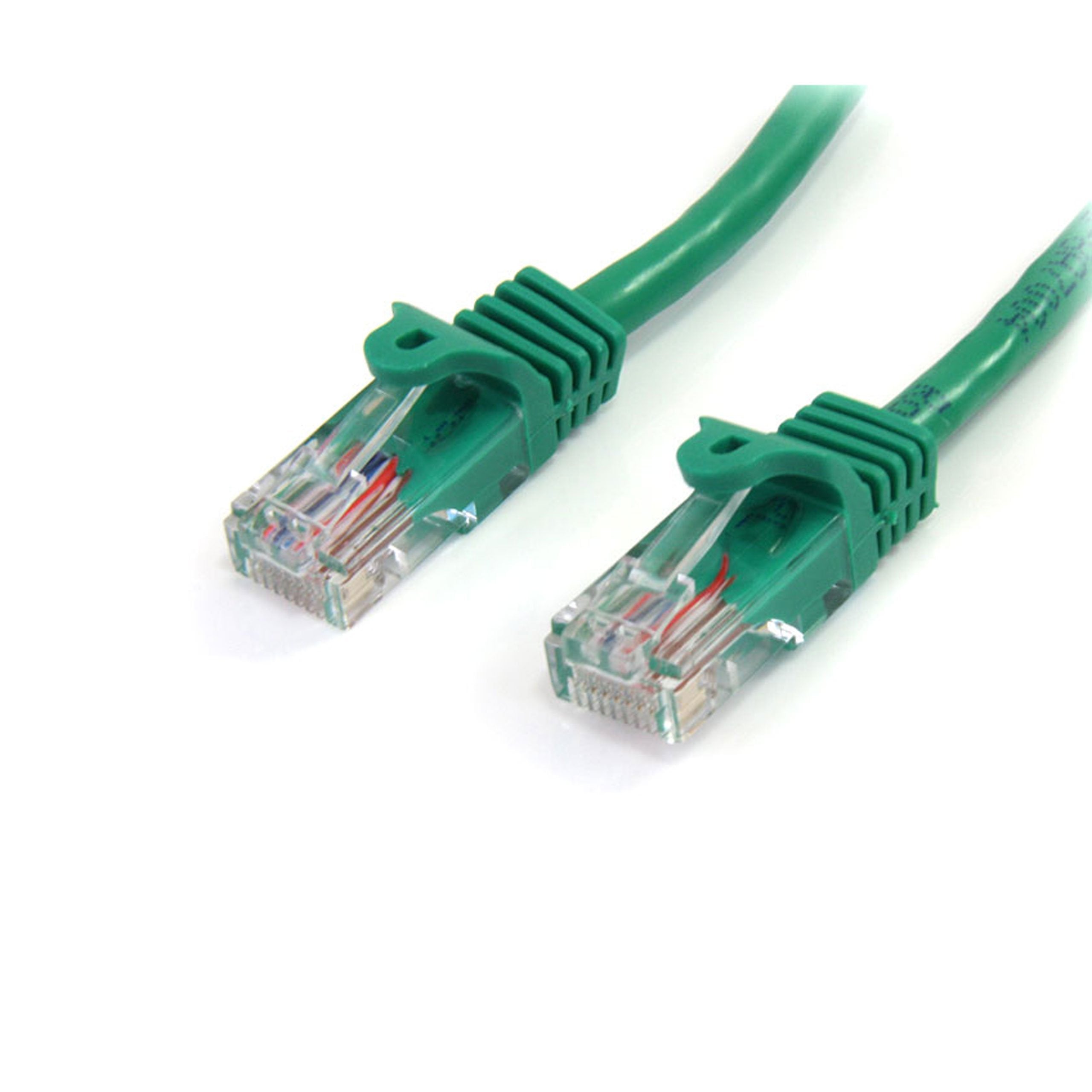 StarTech.com Cat5e Ethernet Cable  15 ft  Green Patch Cable  Snagless Cat5e Cable  Network Cable  Ethernet Cord  Cat 5e C