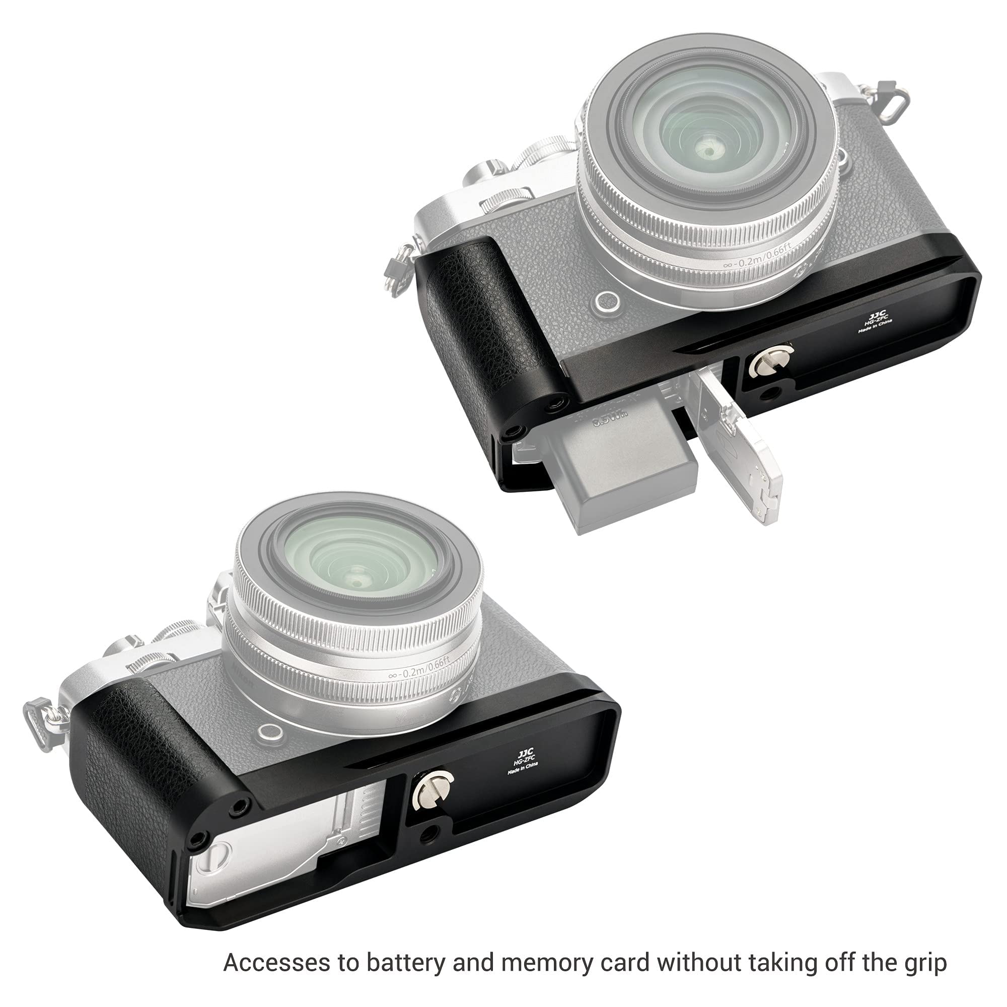 Jjc Solid Metal Hand Grip Secure Quick Release Plate L Bracket Holder For Nikon Zfc Z Fc Camera Replaces Nikon Z Fc Gr1 Hand Gri