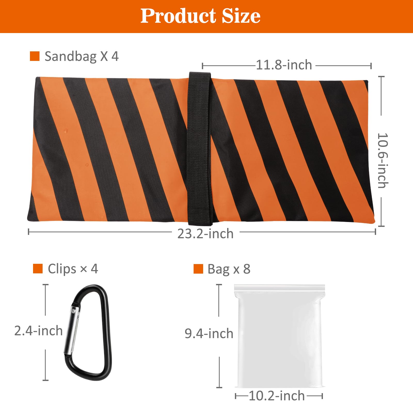 4 Packs Orange Sandbag Weight Bags For Light Stand Photography Video Equipments, Heavy Duty Saddlebags For Backdrop Stand, Photo