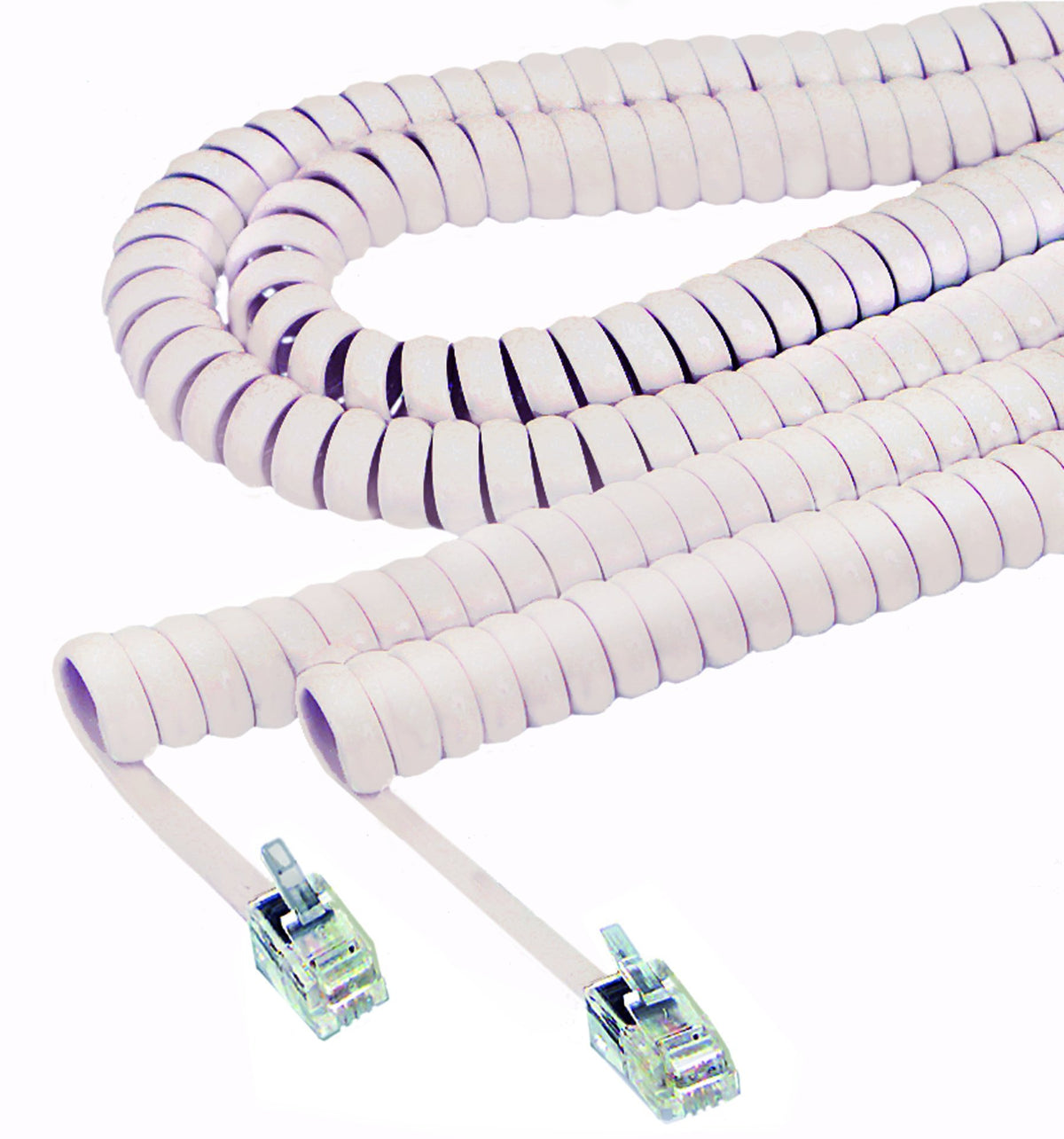 Softalk Coiled Phone Cord, Plug/Plug, 25 ft, Beige