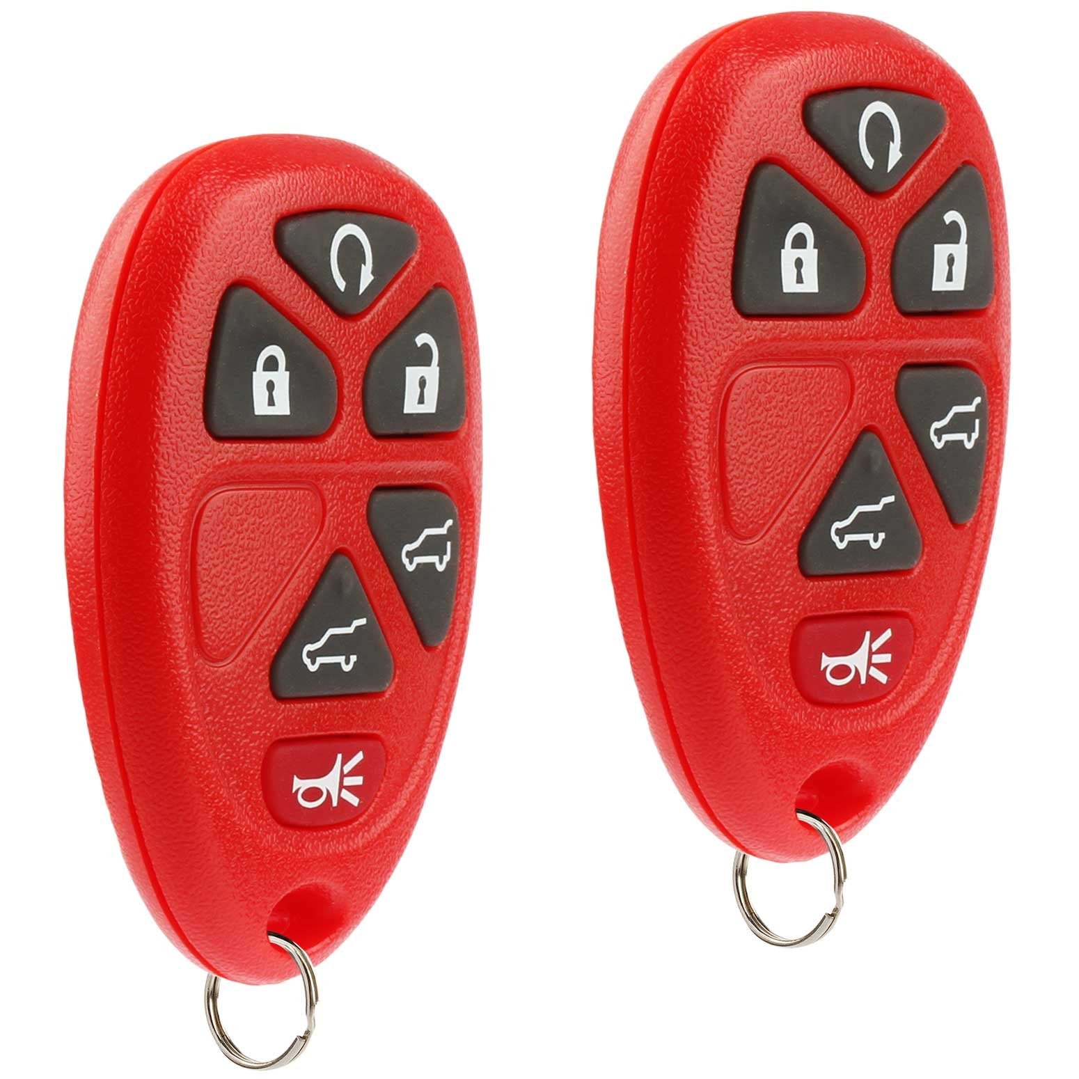 Key Fob Keyless Entry Remote Fits 2007 2014 Chevy Tahoe Suburban / 2007 2014 Cadillac Escalade / 2007 2014 Gmc Yukon (Red), Set