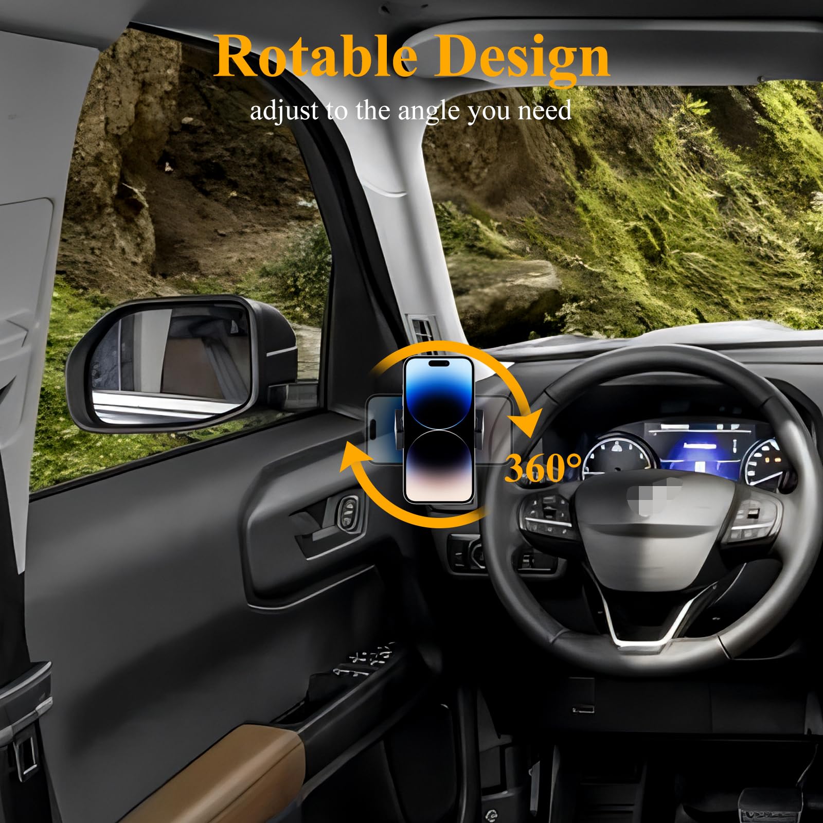 Jhd-Togo For Bronco Dash Phone Holder,Driver Side Phone Mount,Adjustable Aluminum Alloy & Abs Phone Mount Interior Accessories F