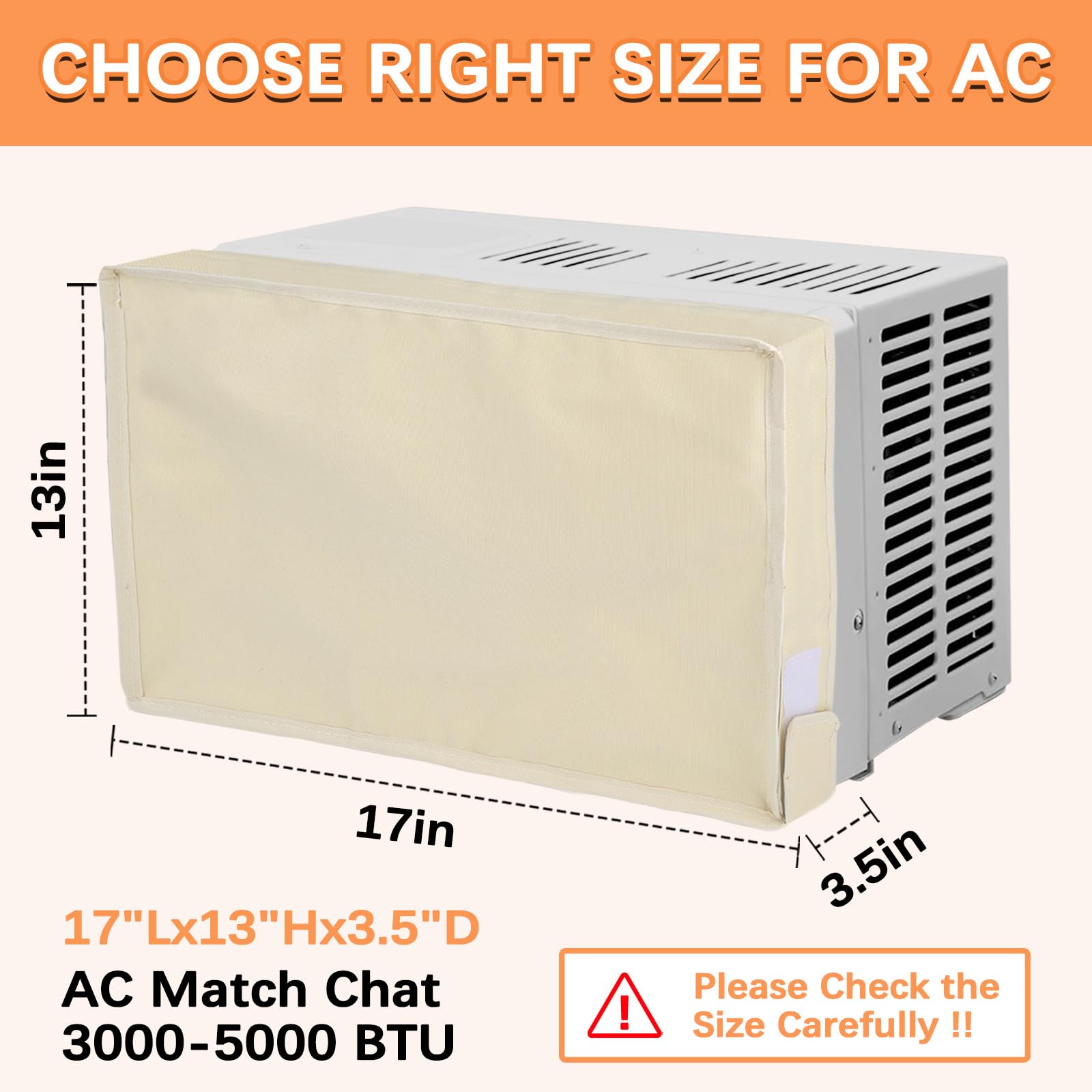 17Lx13Hx3.5D Indoor Air Conditioner Cover For Window Units, 3 Layers Insulation Ac Cover For Inside Wall Unit With Aluminum Foil