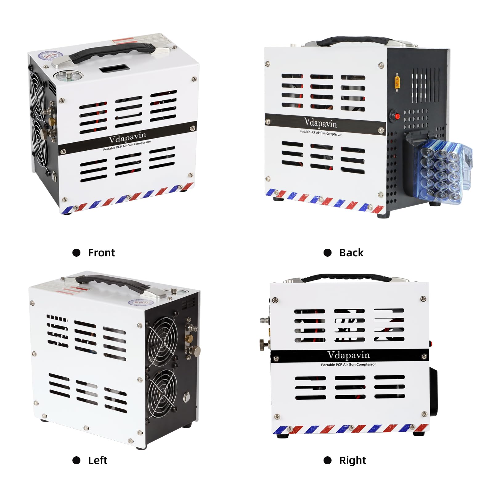 Vdapavin Pcp Air Compressor, Auto Stop 4500Psi/30Mpa,Oil/Water Free,Powered By 1* Lithium Ion 18V Battery(Not Included) Or Home