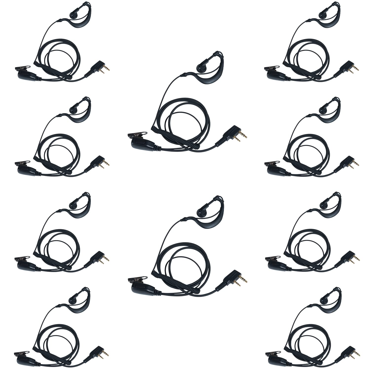 Bvmag Uv 82 Earpiece For Baofeng,Walkie Talkie Earpiece With Mic Ptt For Bf 888S Uv 5R Bf F8Hp Bf F9 Kenwood Tk 2107 Tk 3107 H77