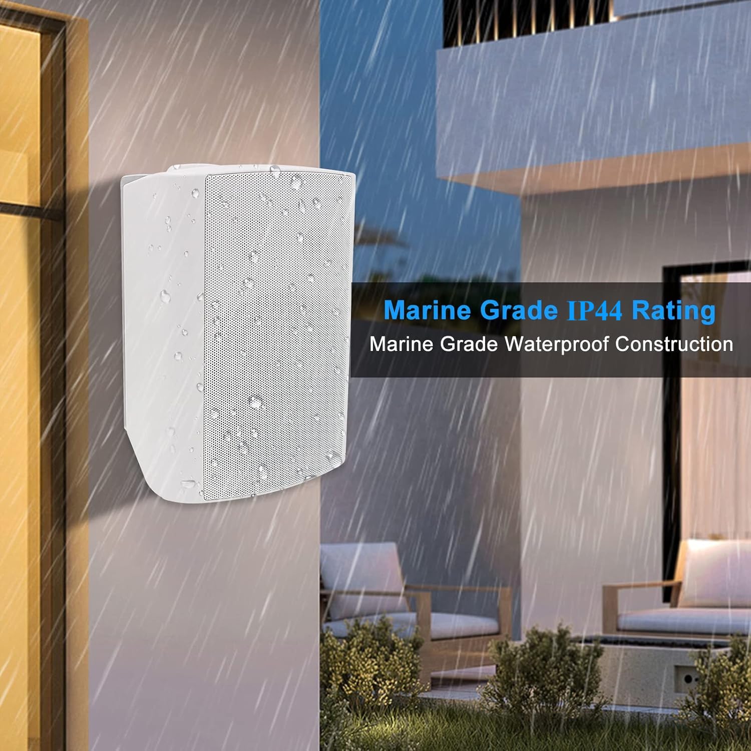 Herdio 6.5 Inches Outdoor Speakers Wired Waterproof Passive,Wall Mount Speakers With 800 Watts Powerful Bass For Home Patio Gard