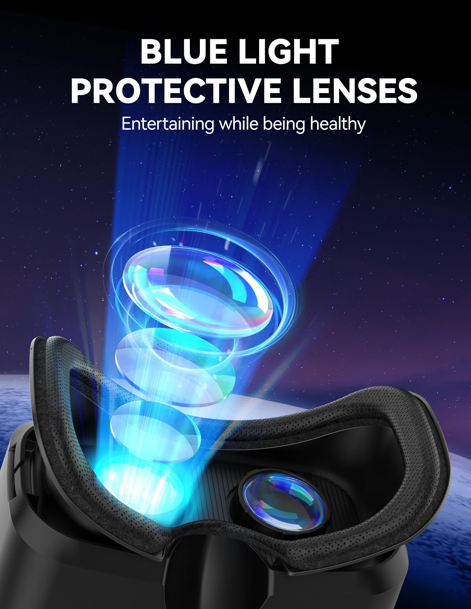 Tecknet Vr Headset For Phone With Bluetooth Controller, 4.7-7.2'' Vr Headsets With Hd 110Fov Anti-Blue Light Lenses & Adjustable