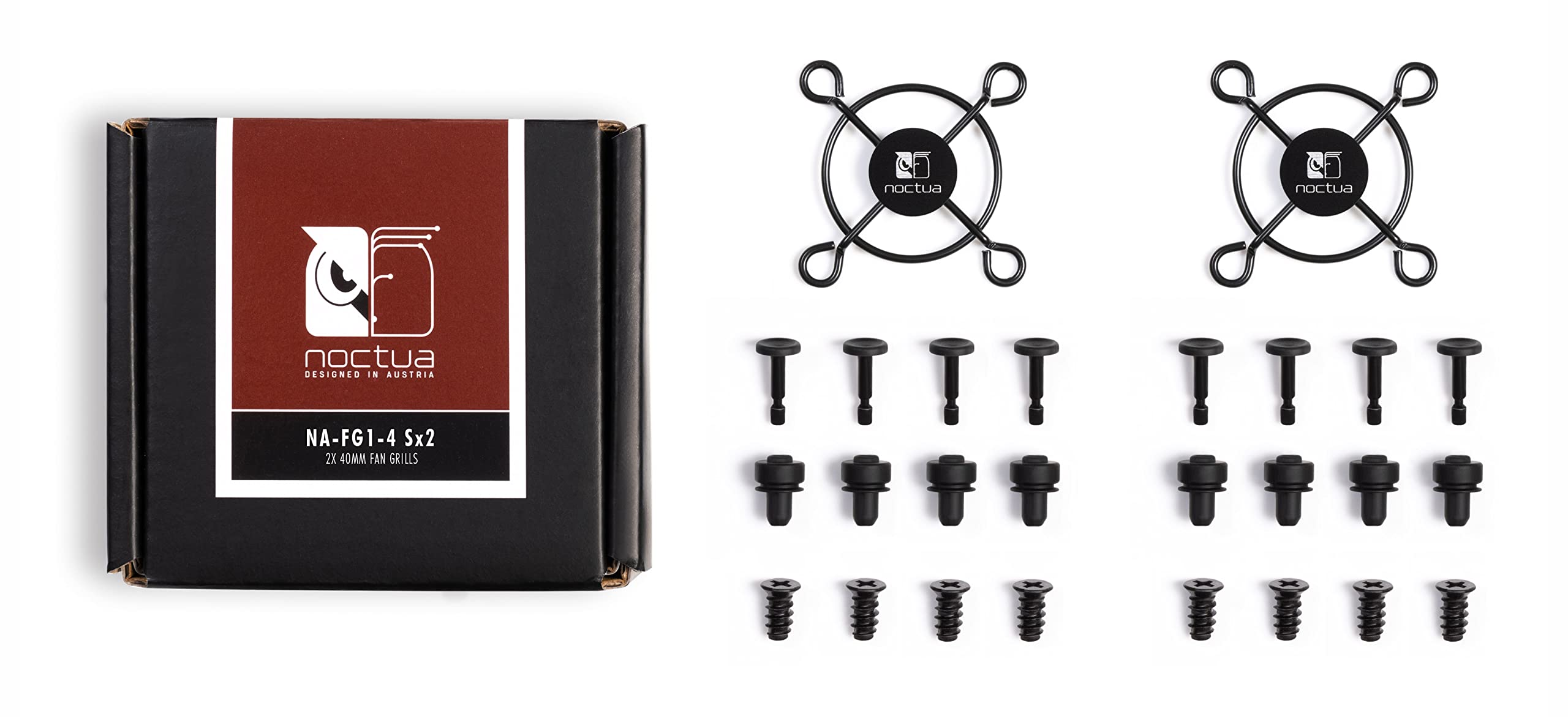 Noctua Na Fg1 4 Sx2, Fan Grills For 40Mm Fans (Set Of 2, Black)