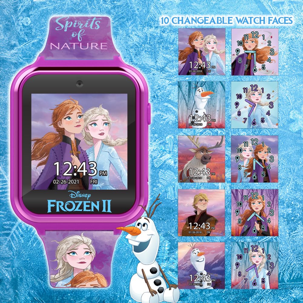 Accutime Frozen 2 Touchscreen Interactive Smart Watch (Model: Fzn4707Az), Camera, Multi & Purple