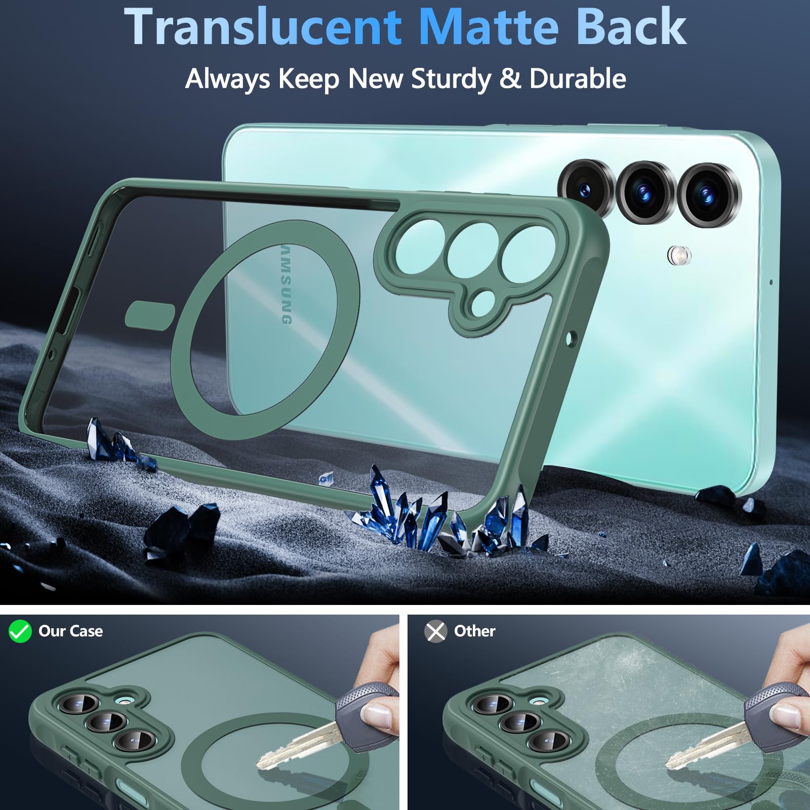 Owkey Galaxy A16 5G Phone Case, Magnetic Samsung Galaxy A16 5G Case For Magsafe With Tempered Glass Screen Protector,[Shockproof