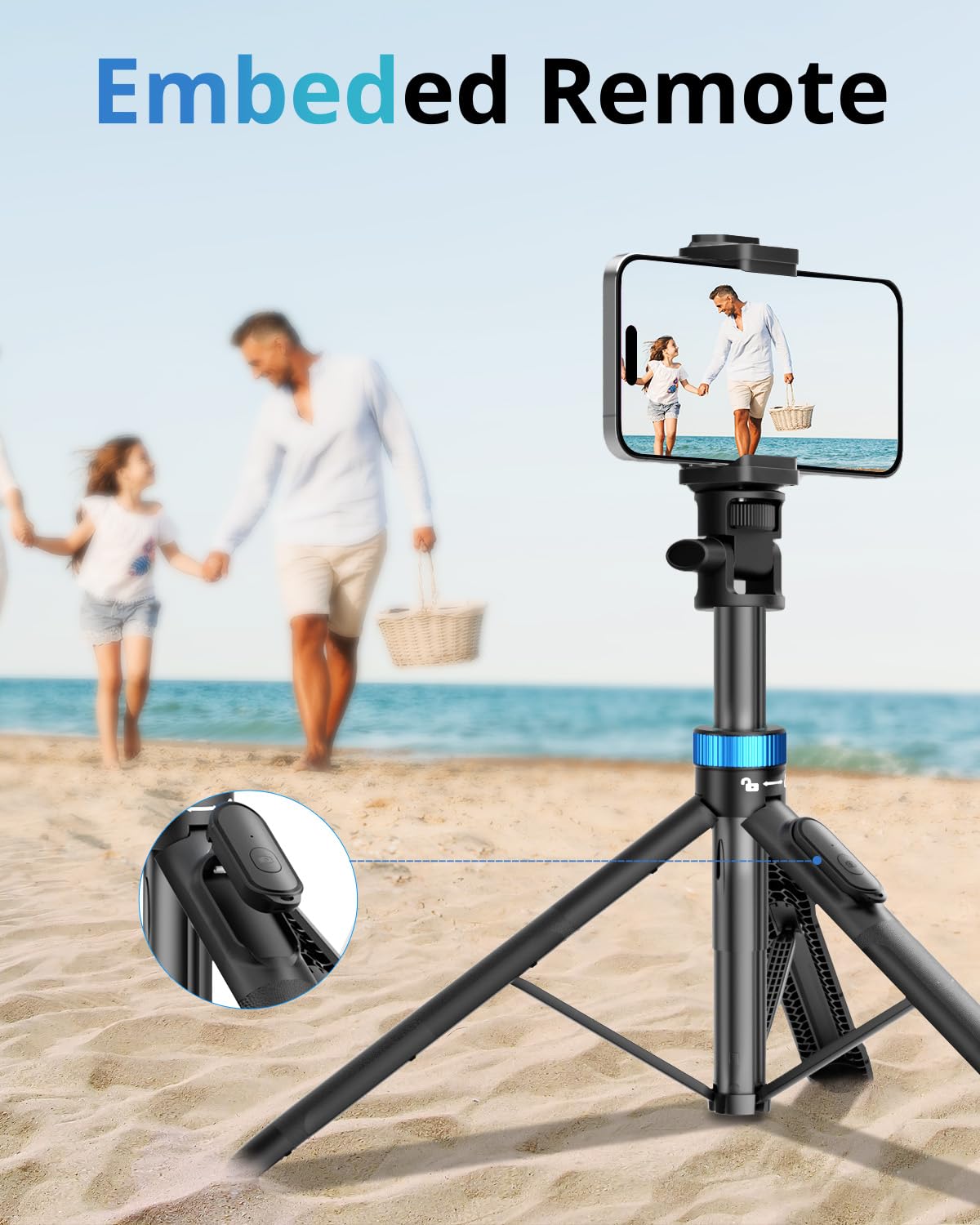 Ubeesize 72 Phone Tripod - Tripod For Iphone & Selfie Stick With Phone Holder & Remote - Upgraded, Stable & Portable Stand For I