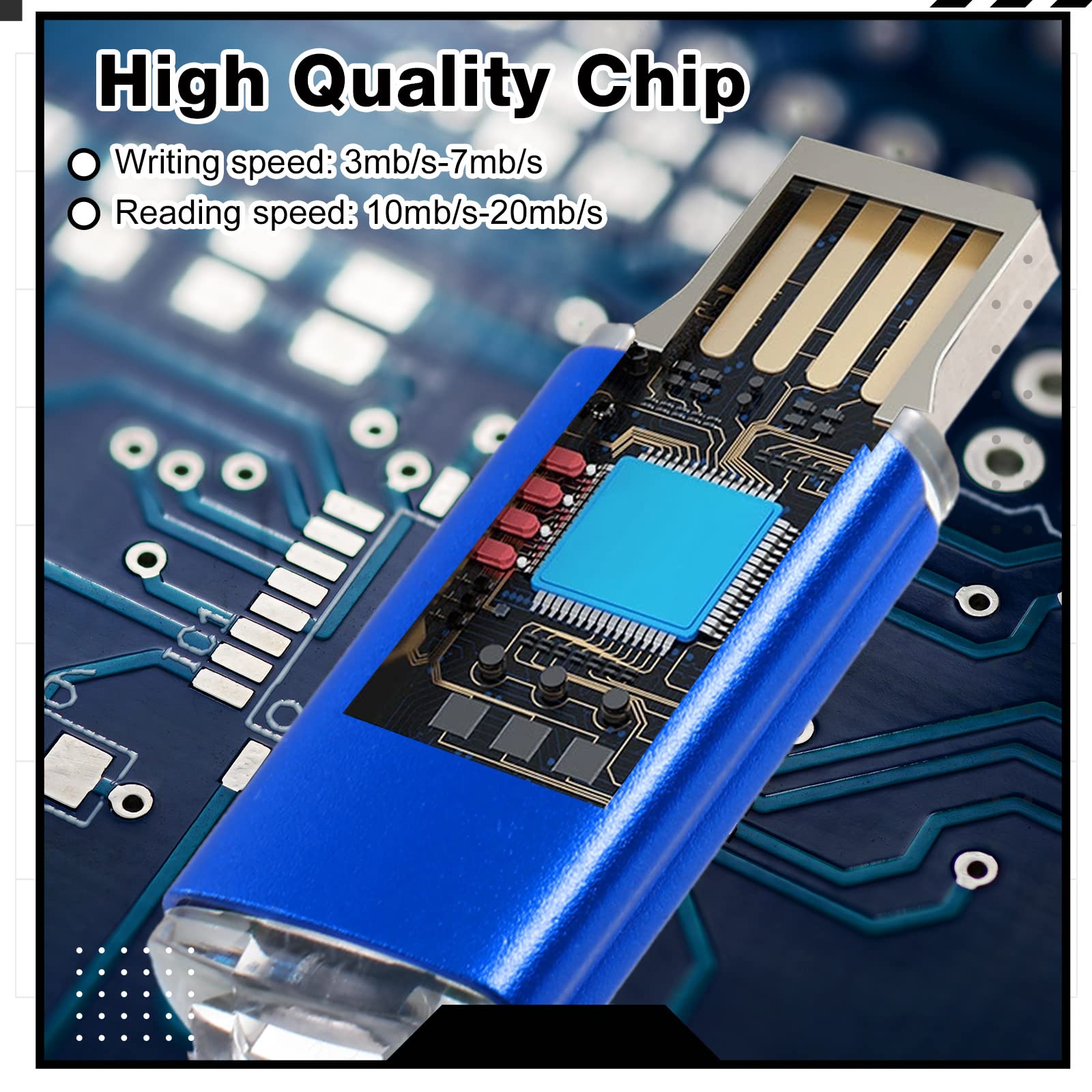 Hoteam 50 Pack Usb 2.0 Flash Drives Bulk Blue Pen Drives Portable Pen Drives Thumb Drive With Hat Usb Sticks Bulk With 50 Pcs La