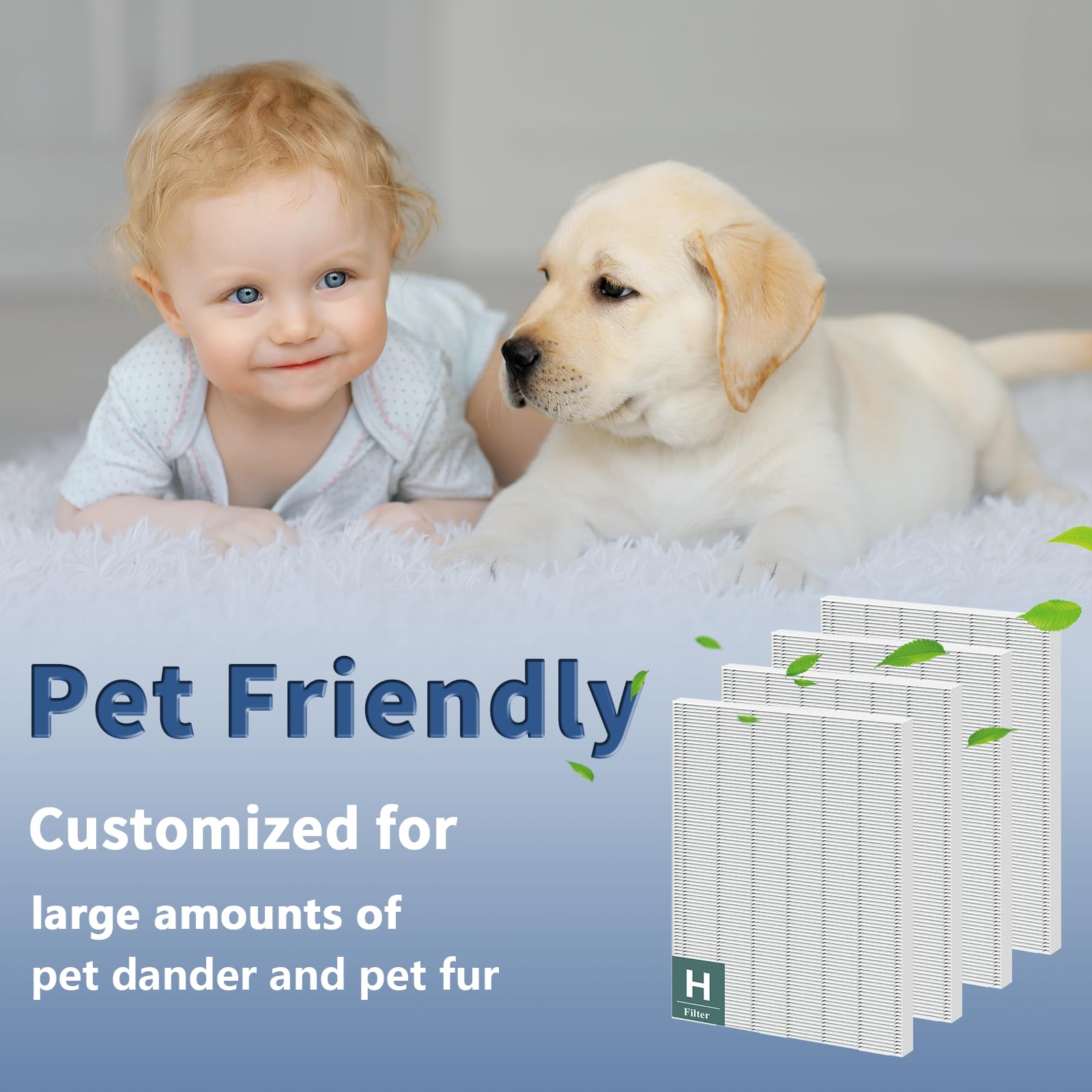 4 Pack 116130 True Hepa Replacement Filter H For Winix 5500 2, 5300 2, C535, 5300, 6300, 6300 2, P300, Am80, Am90, C909 And 9800