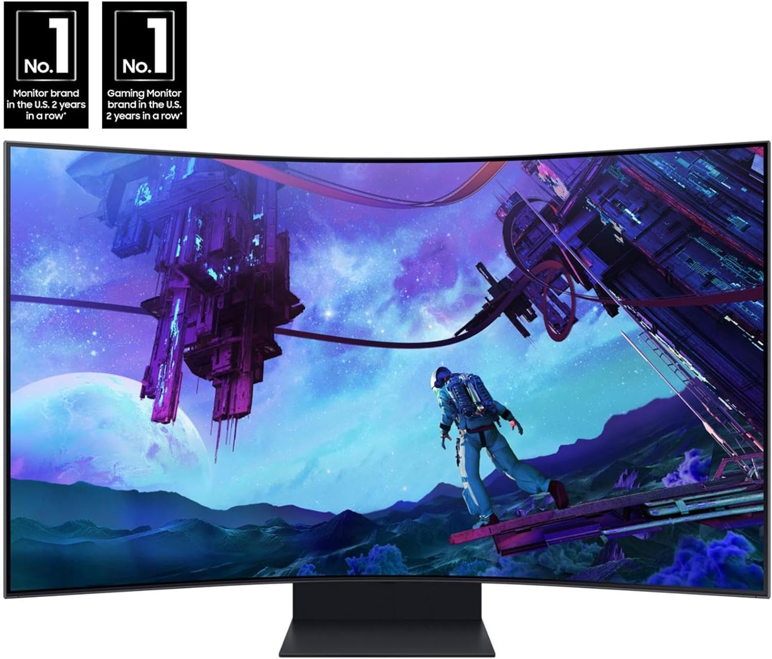 Samsung 55'' Odyssey Ark 2Nd Gen 4K Uhd 1000R Curved Gaming Monitor, 165Hz, 1Ms, 4 Input Multi View, Quantum Mini Led, Amd Frees
