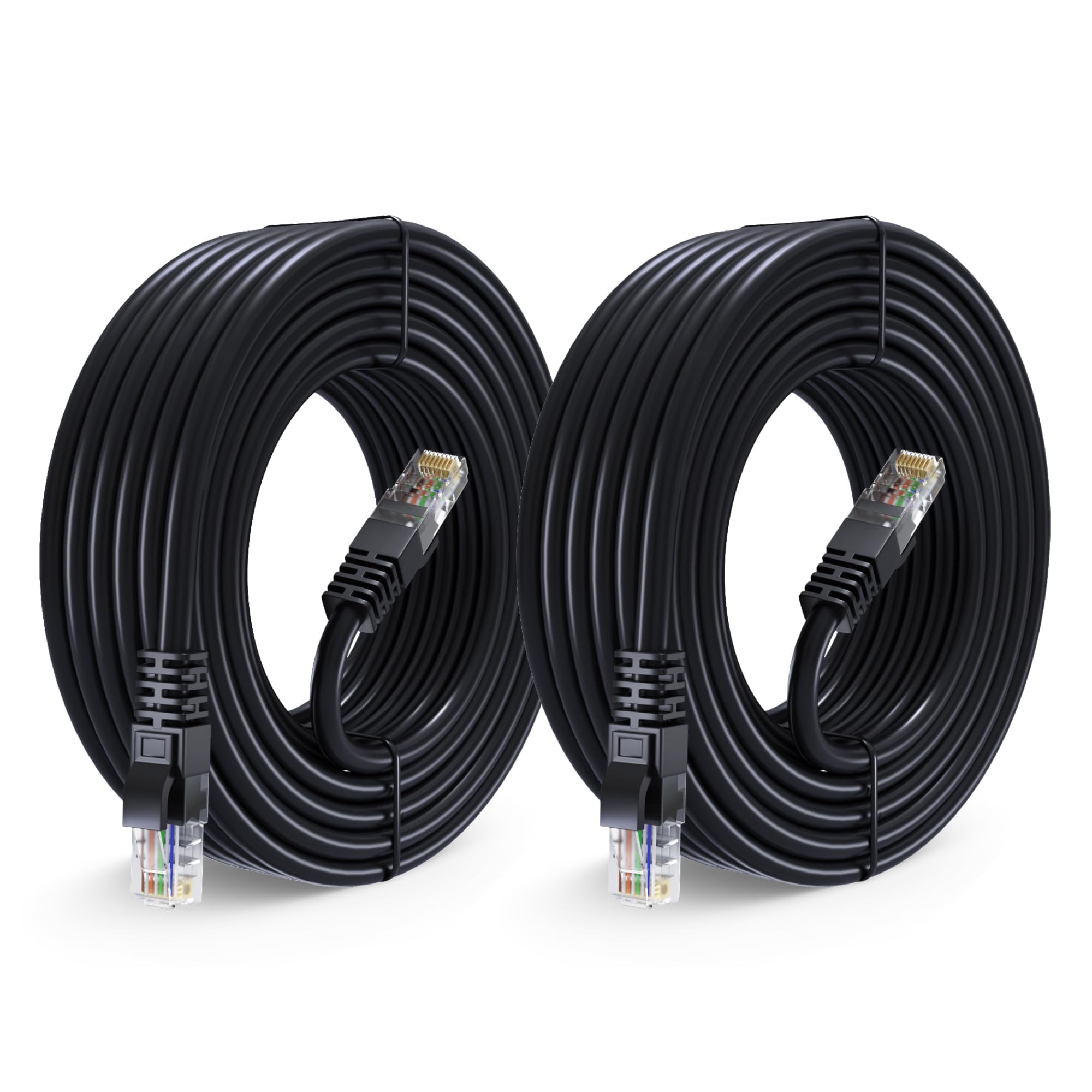 Maximm Cat 6 Ethernet Cable 30 ft (2-Pack) - High-Speed LAN Cable, Internet Cable, Patch Cable, and Network Cable - UTP, 10Gbps,