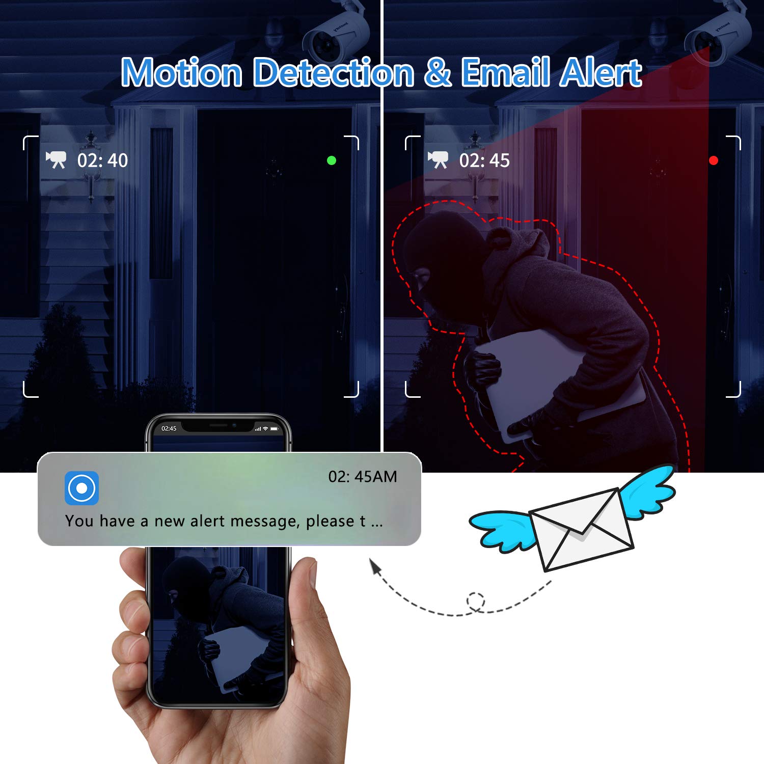 Maysly Home Security Camera System Wireless, 8Ch 1080P Surveillance Nvr Kits With 4Pcs 2.0Mp Cameras Outdoor & Indoor With 65Ft