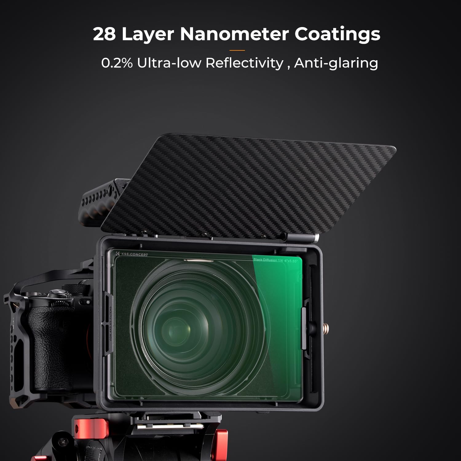 K&F Concept 4X5.65In Square Black Diffusion 1/4 Effect Filter, Optical Glass With 28 Multi Coatings, Compatible With Tilta, Smal