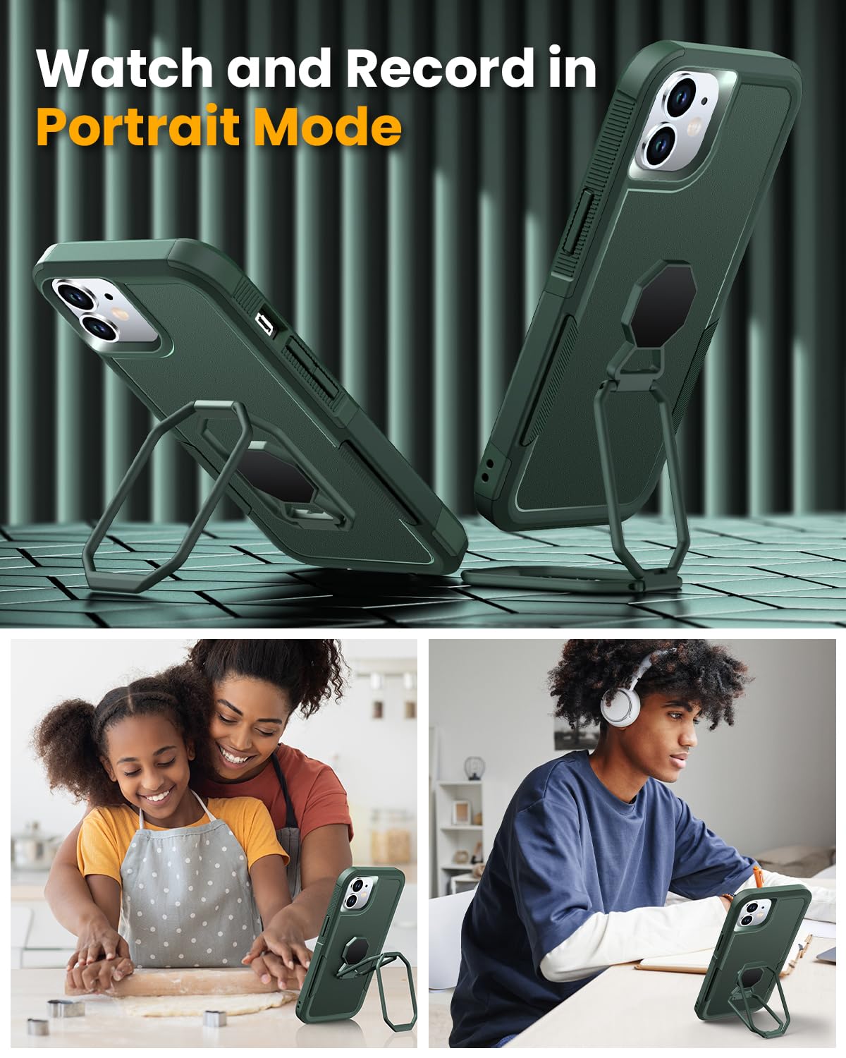 Shields Up For Iphone 11 Case With Stand (Two-Way Stand), 11 Phone Case With Double Ring Holder, Heavy Duty Shockproof Cover For