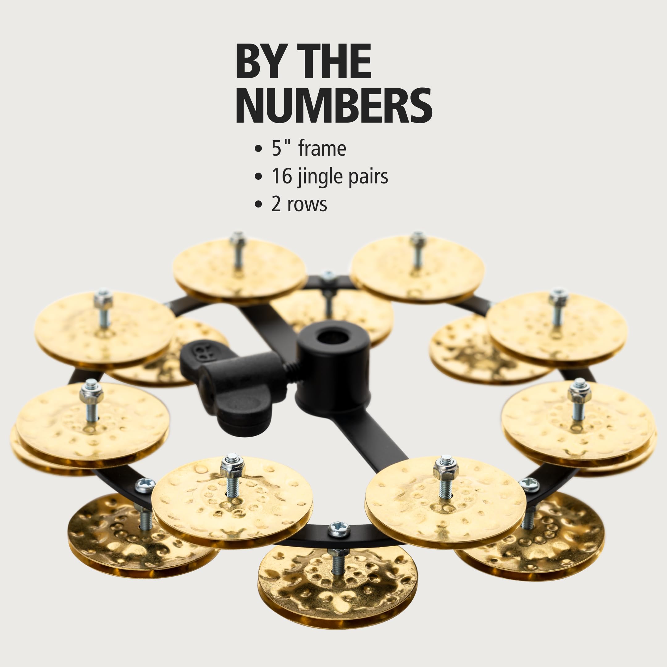 Meinl Percussion Headliner Series Hihat Tambourine Jingle Effect, Hammered Solid Brass � Not Made In China � Mountable On Any Pull Rod, 2 Year Warranty (Hthh2B Bk)