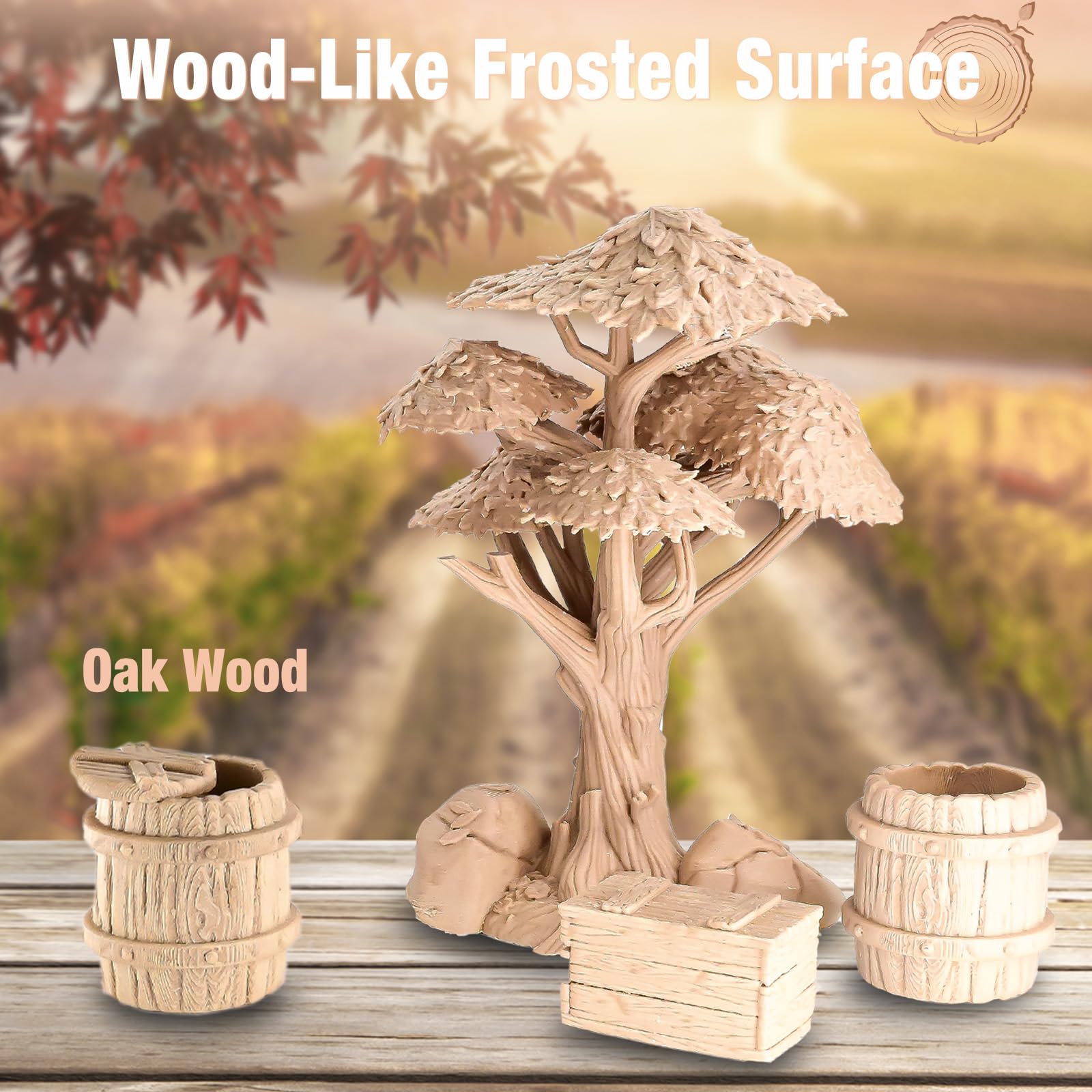 Ovv3D Wood Pla Filament 1.75Mm, Wood 3D Printer Filament, White Oak Wood Filament More Than 30% Real Wood Fiber, Matte And Frost