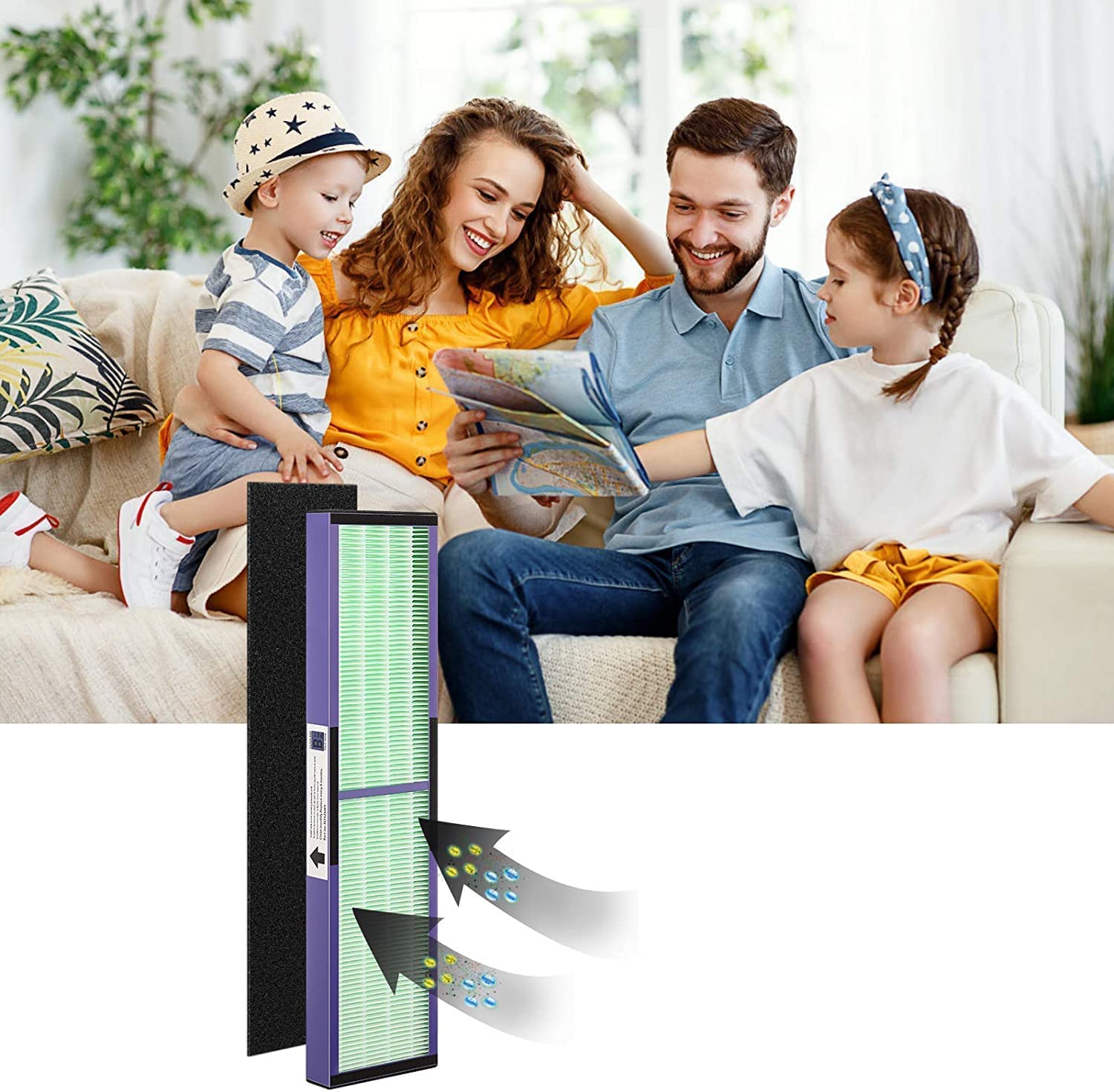 Flt4850Pt True Hepa Filter B Replacement With Pet Pure Treatment For Germ Guardian C4900 Ac4825 Ac4850Pt Cdap4500 Ac4300 And Mor