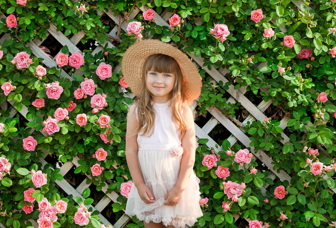 Aiikes 6X4Ft Flowers Photography Backdrop Spring Floral Photo Background Green Leaf Fence Backdrops Wedding Bridal Backdrop Baby