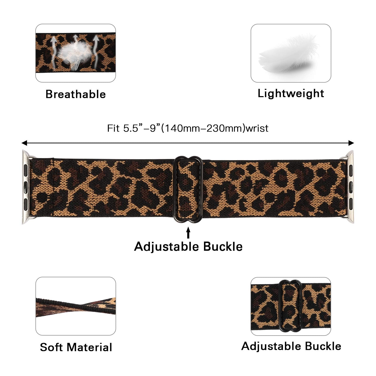 Miterv Stretchy Nylon Loop Bands Compatible With Apple Watch 38Mm 40Mm 41Mm Djustable Soft Elastics Strap Compatible With Apple