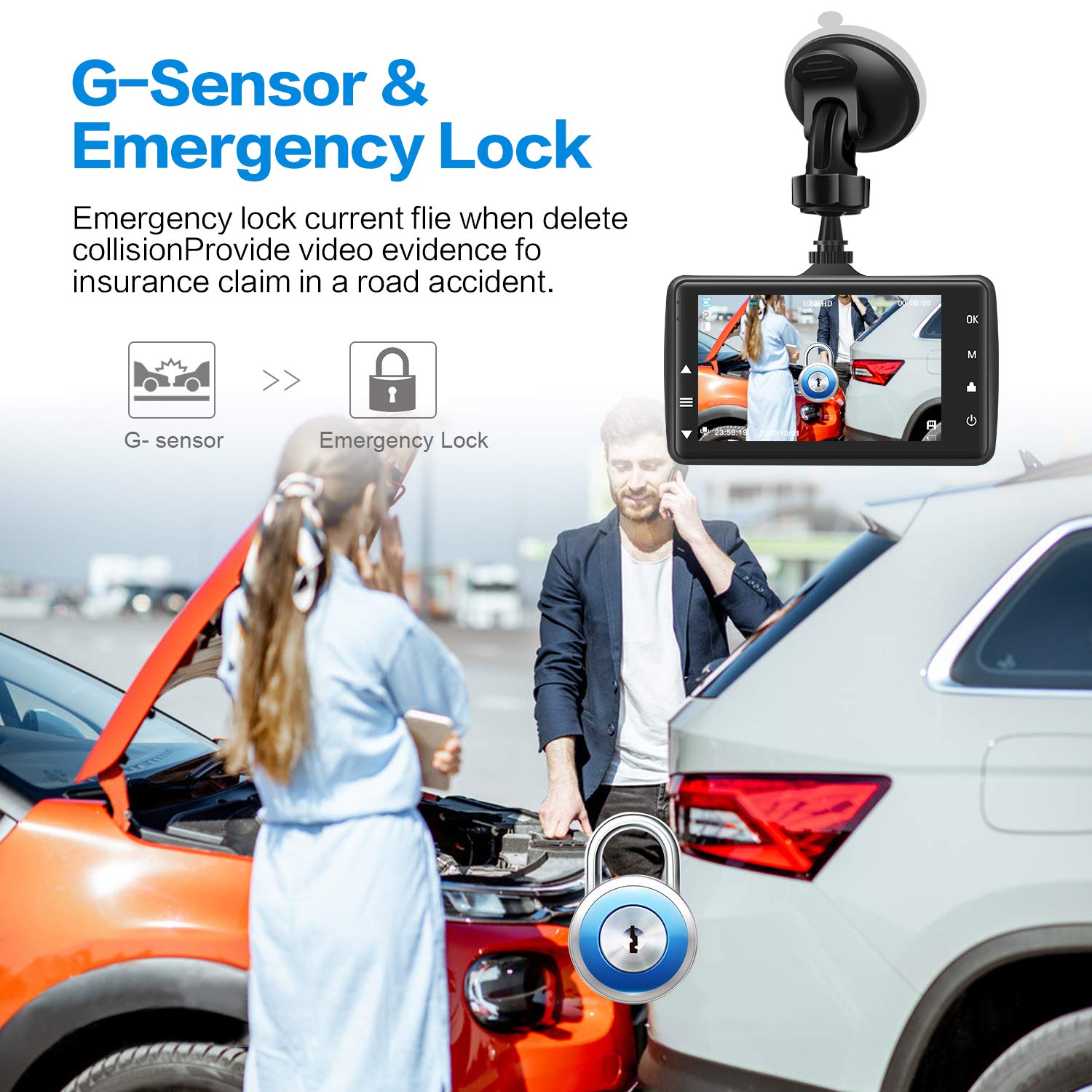 Dash Cam Front With 32G Sd Card, Boogiio 1080P Fhd Car Driving Recorder 3'' Ips Screen 170Wide Angle Dashboard Camera Aluminum A