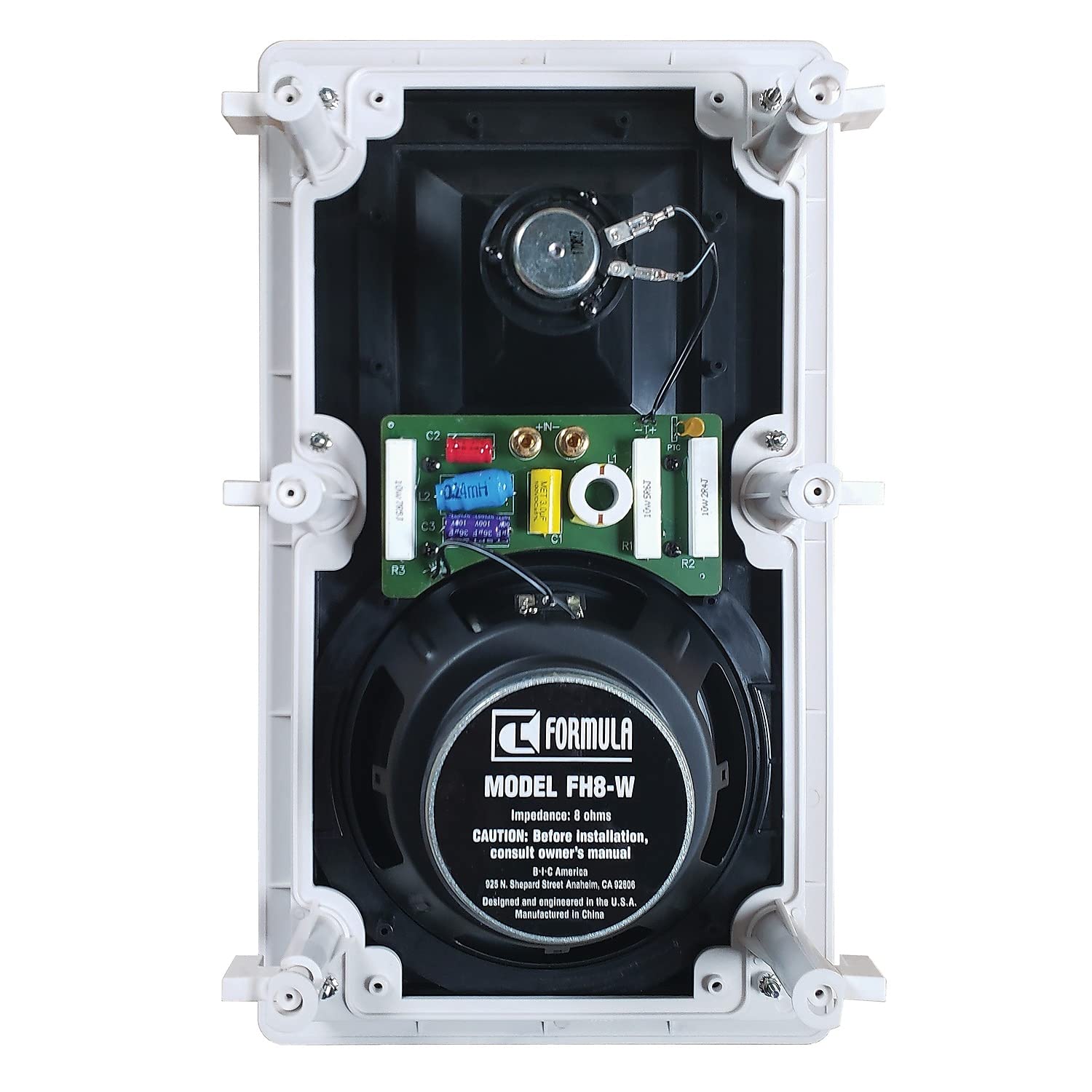 Bic America Fh8 W 8 Inch 175 Watt In Wall 2 Way Speakers With Mid/High Frequency Horns,White