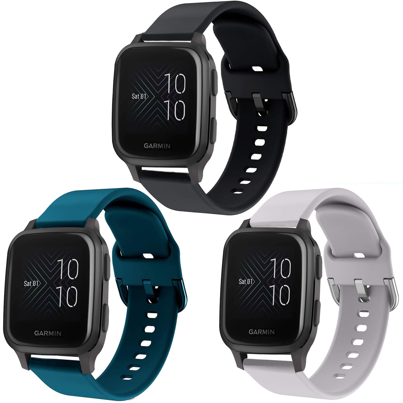 Bands Compatible With Garmin Venu Sq/Venu Sq 2 /Venu Smart Watch, Soft Silicone Fadeless Pattern Printed Floral Replacement Band