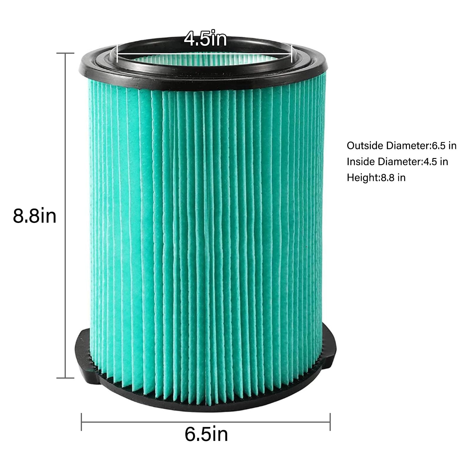 2 Pack Vf6000 5 Layer Replacement Filter For Ridgid Shop Vac 5 20 Gallon Wet Dry Vacuums Wd5500 Wd0671 Wd6425 Wd7000 Wd1280 Wd18