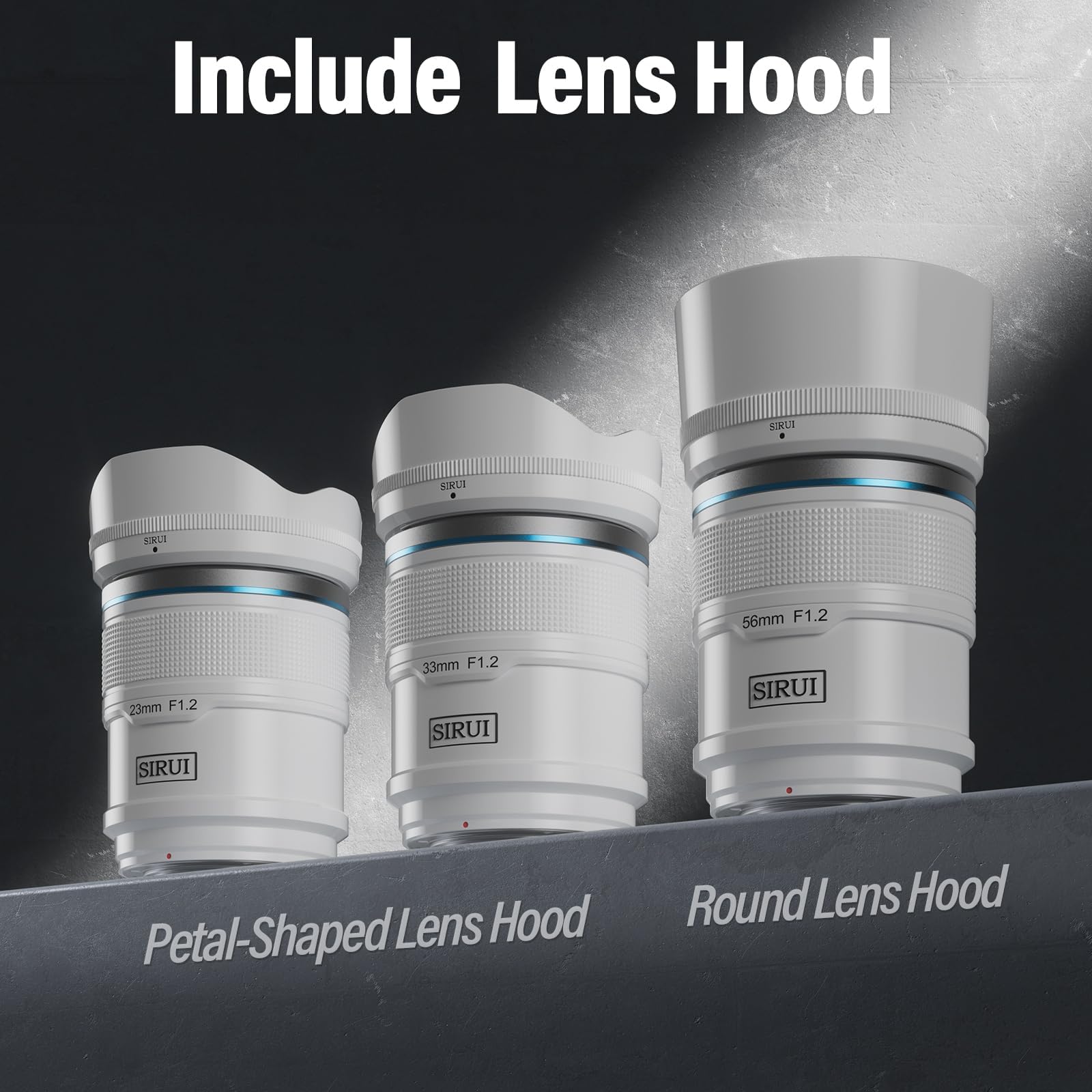 Sirui Sniper Autofocus Lens Set, 23Mm, 33Mm, 56Mm, F1.2 Wide Angle Aps C Camera Lens For A5, A6, Fx30, Zv E10 (E Mount, White)