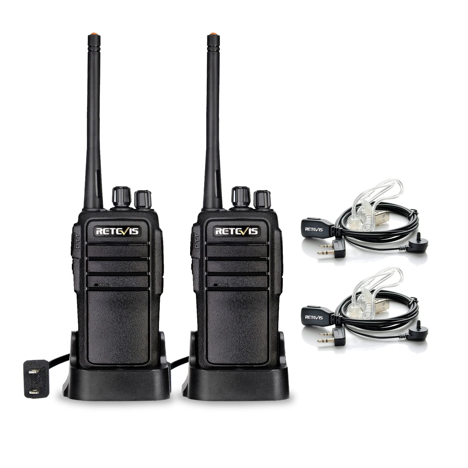 Retevis Rt21 Walkie Talkies With Earpiece And Mic Set, Adults Long Range 2 Way Radios, Portable Frs Two Way Radios(2 Pack)
