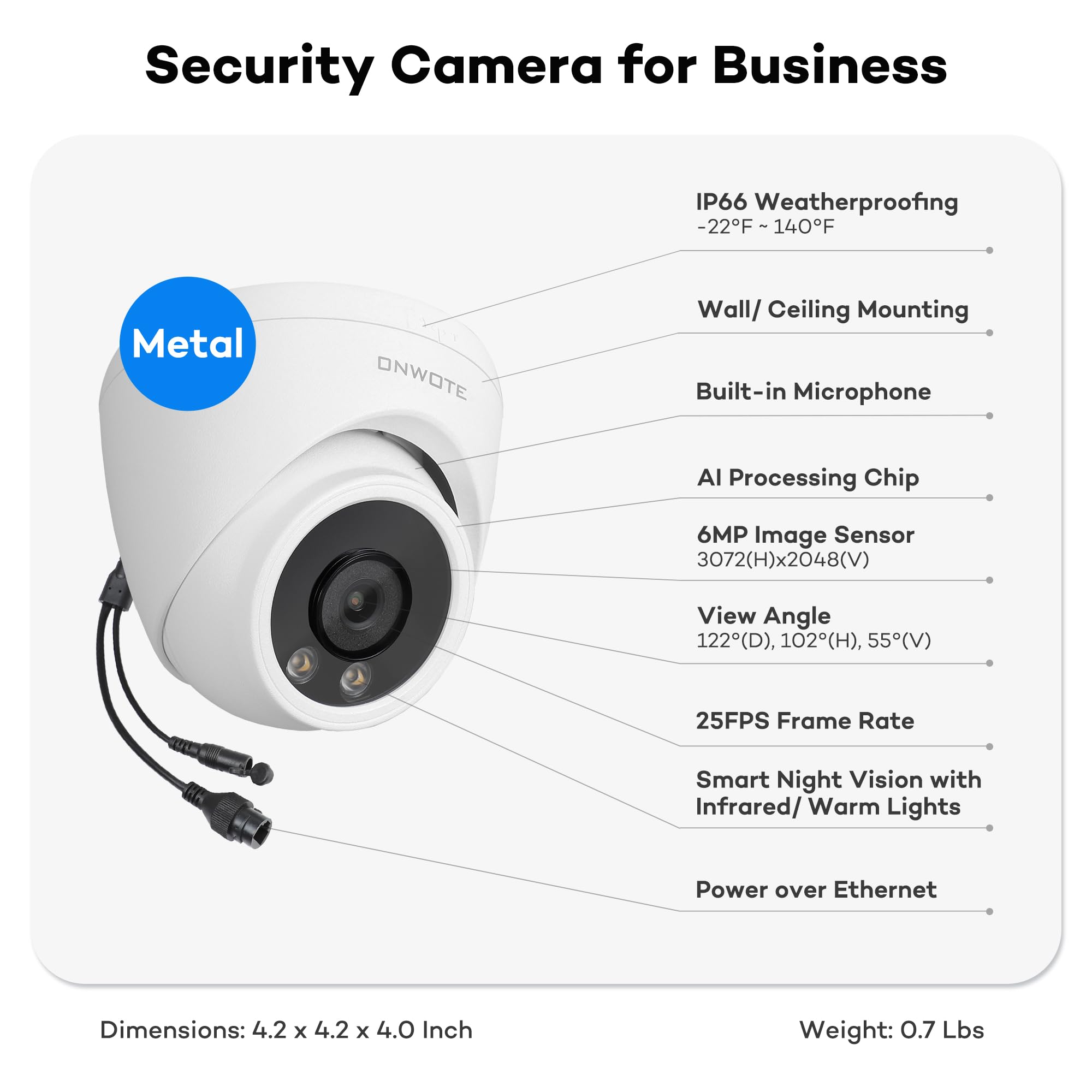 Onwote 16 Channel Nvr Wired Security Camera System Poe, 12Mp 4K 16Ch Commercial Nvr 4Tb, Smart Ai Color Night Vision, 12X 6Mp 122� Outdoor Audio Ip Cameras,100Ft 60Ft Cables, Cctv For Businesses Home