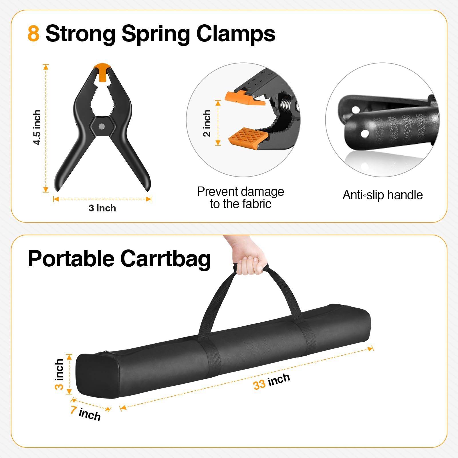Gloshooting Backdrop Stand, 10X7Ft(Wxh) Photo Background Stand Adjustable Support Kit With 2 Crossbars, 8 Backdrop Clamps, 2 San