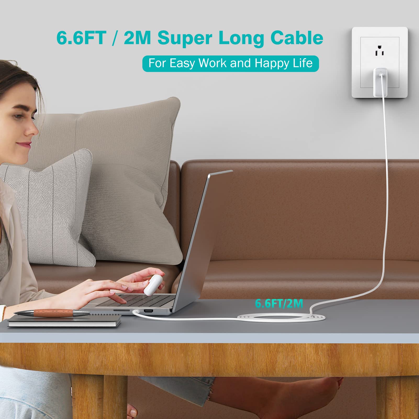 Usb C To Usb C Cable 100W 6.6Ft For Macbook Pro Macbook Air Charger, Ipad Pro 13 12.9 11 Inch, Ipad Air 5 4, Mini 6, Iphone 15/1