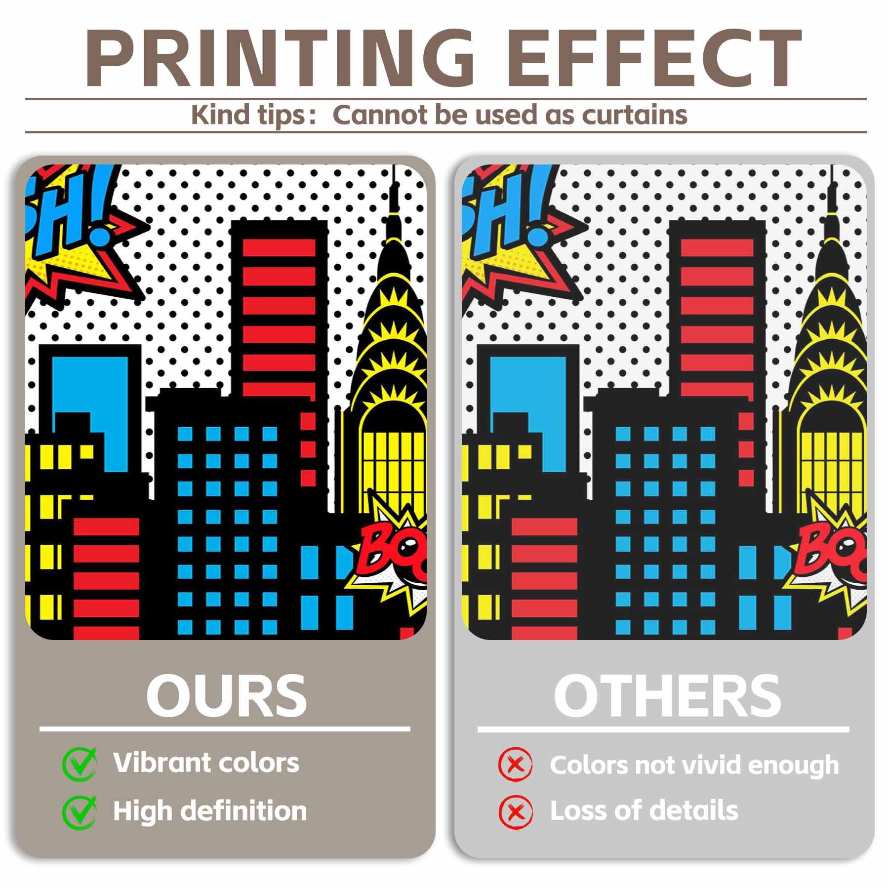 Yriujul 8X6Ft Superhero Cityscape Photography Backdrop Skyline Buildings City Boom Background Kids Birthday Banner Party Baby Sh