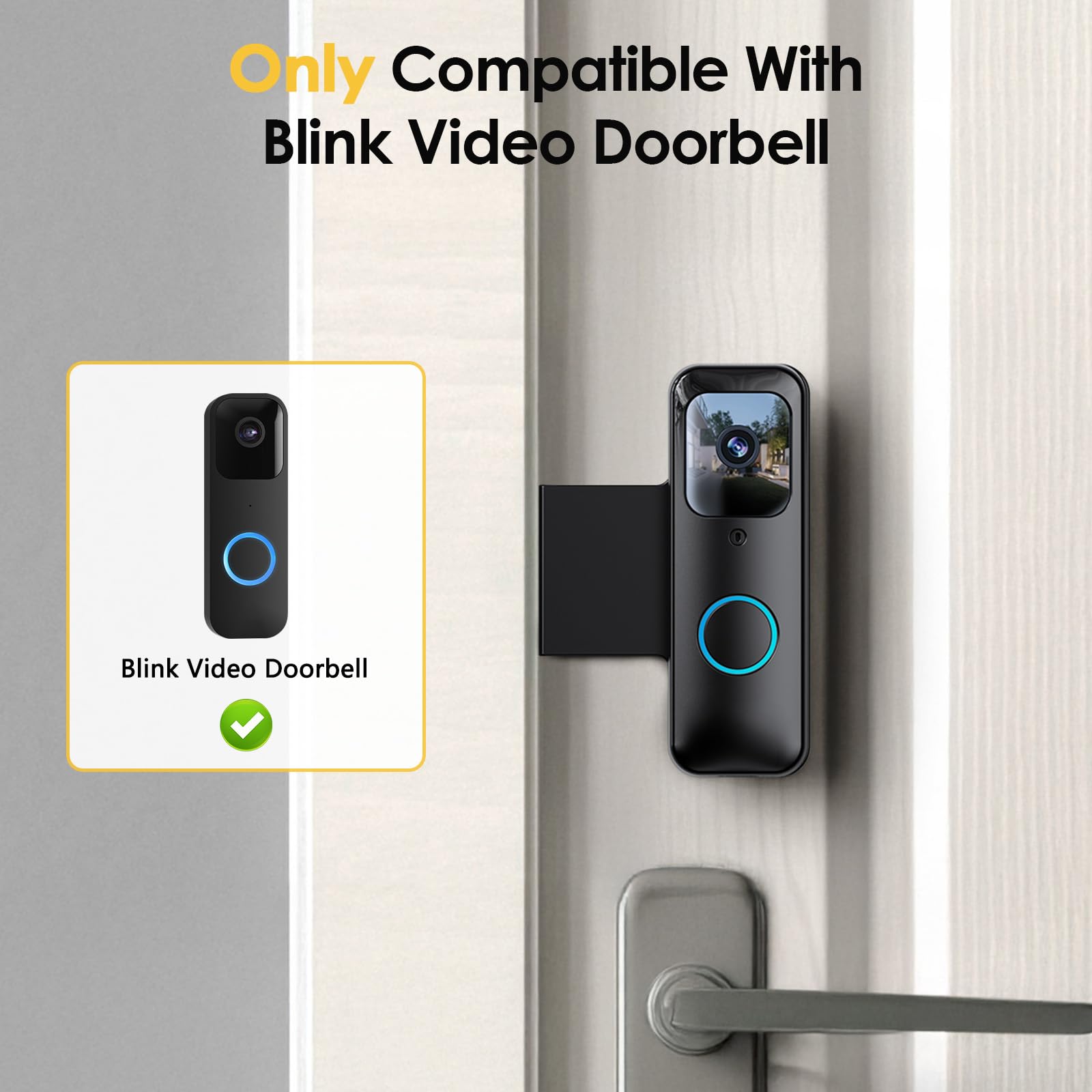 Locka Blink Doorbell Mount, Full Metal Anti Theft Mount Compatible With Blink Video Doorbell, No Drill Doorbell Bracket Holder F