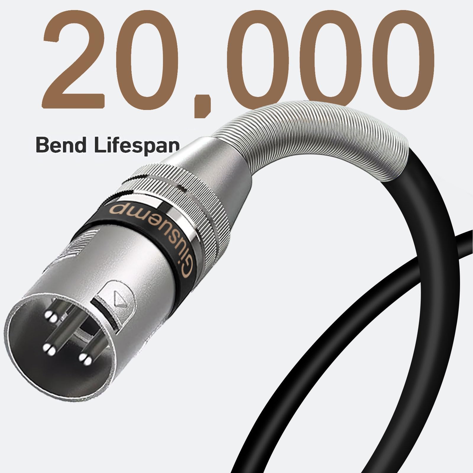 Giusuemp Xlr To Xlr Microphone Cable 3Ft, Premium Male To Female Xlr Cable, 3 Pin Balanced Shielded Mic Speaker Cable, Metal Spr