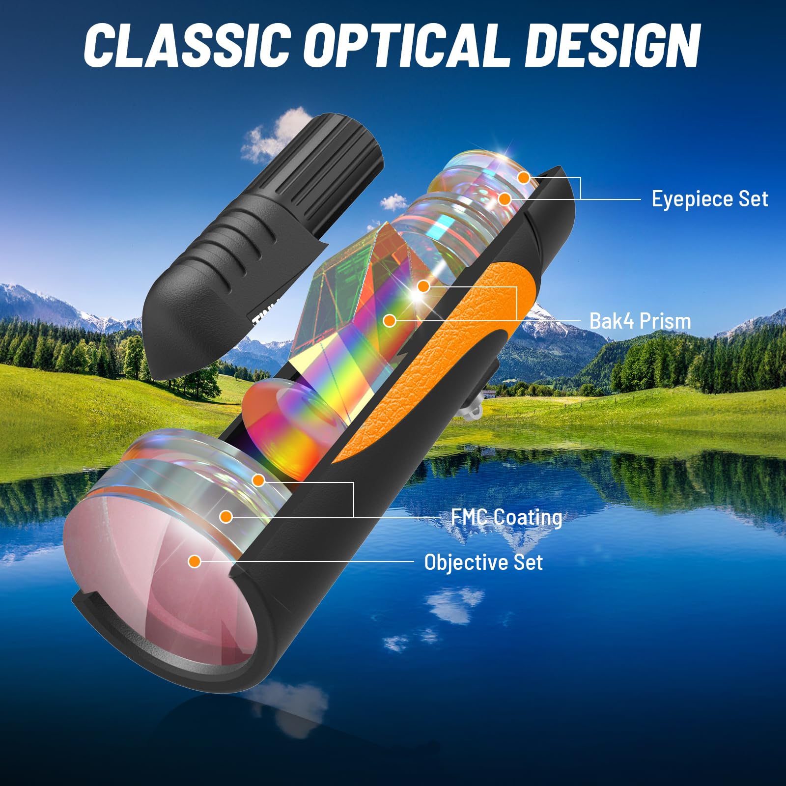 Monocular Telescope, Monoculars For Adults High Powered With Bak 4 Prism,Fmc Lens, 8 Wide Angle,16X56 Hd Monocular Scope For Sta