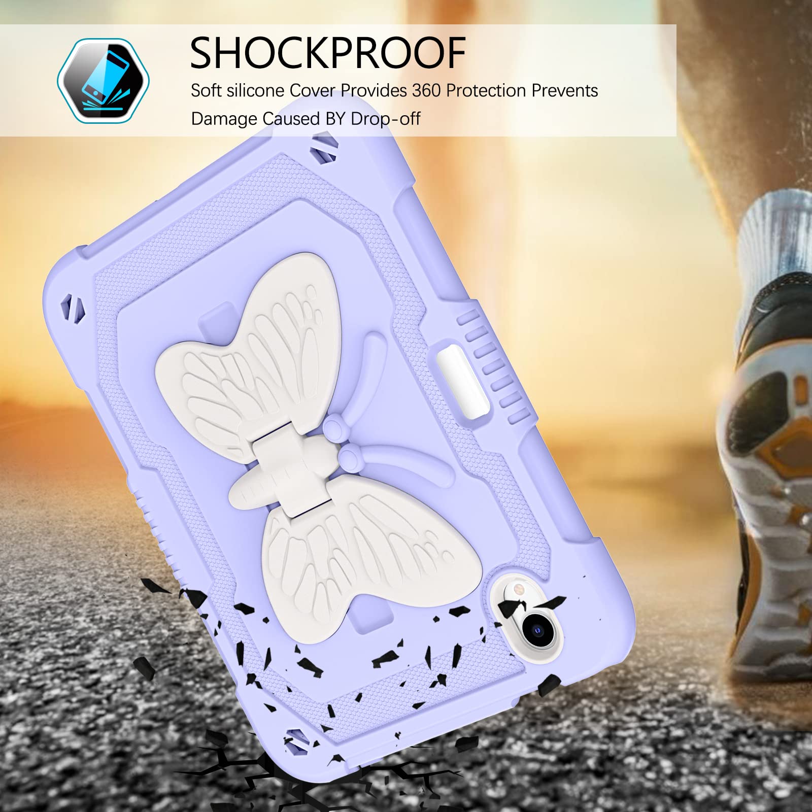 Bentoben For Ipad Mini 7 A17 Pro Case, For Ipad Mini 7Th/6Th Generation Case (2024/2021) With Pencil Holder Kickstand Heavy Duty