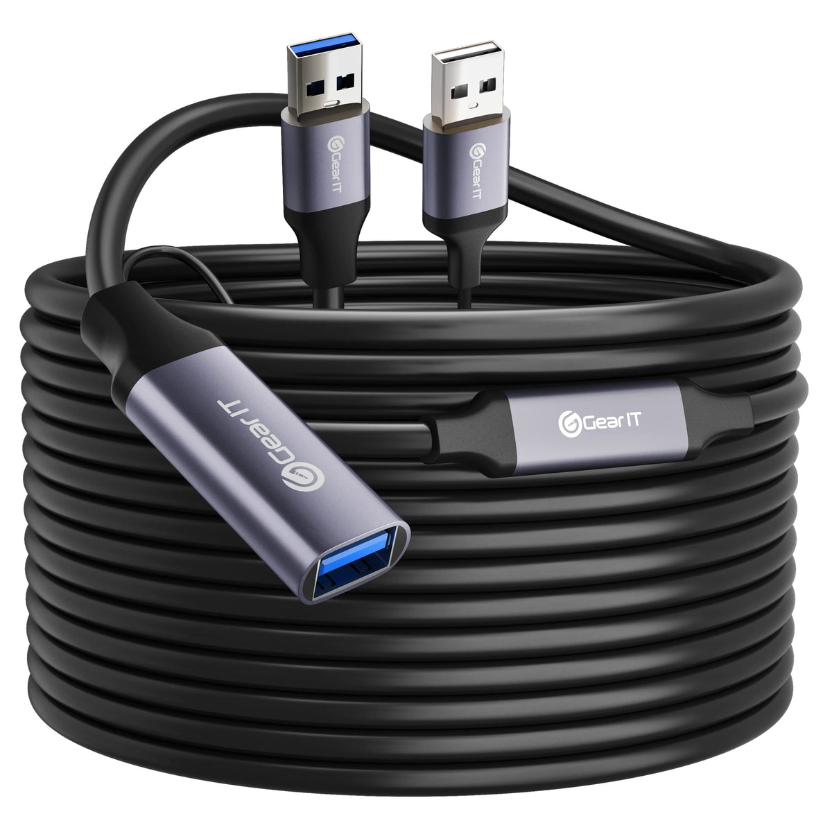 Gearit Usb 3.0 Active Extension Cable (65 Feet) A Male To A Female Usb Repeater With Signal Booster For Oculus Rift, Quest Link,