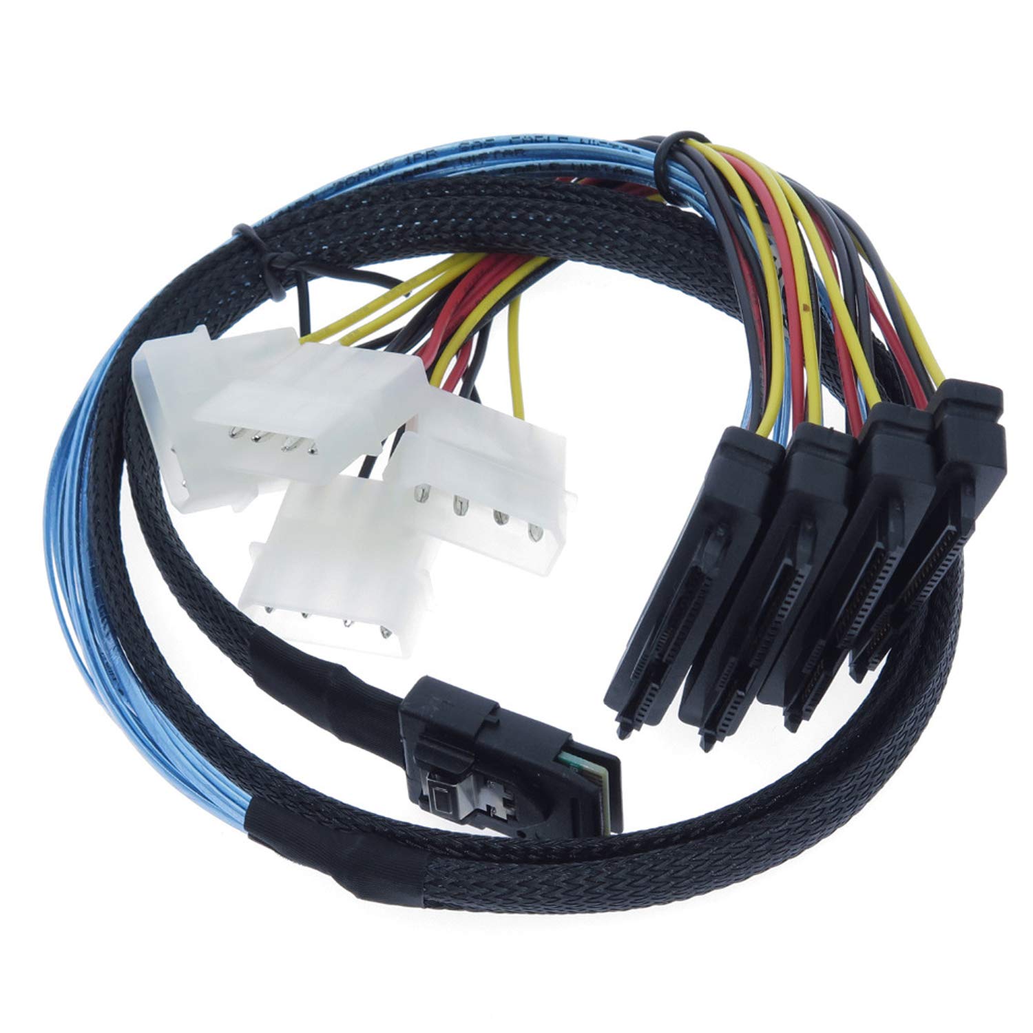 Edims Mini Sas To Sas Cable Internal Breakout Cable Sff 8087 To Sff 8482 With 4X Molex Power Connectors For Raid Controller To H