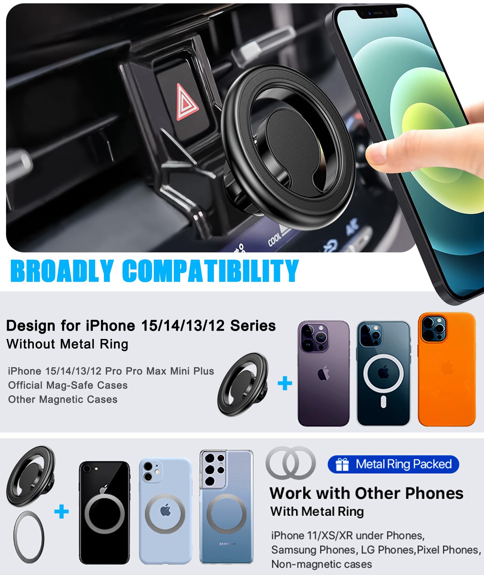 Mengfly Car Phone Holder Mount, For Toyota Corolla 2024 2023 2022 2021 2020, Air Vent Stand, Magsafe Magnetic Navigation Bracket