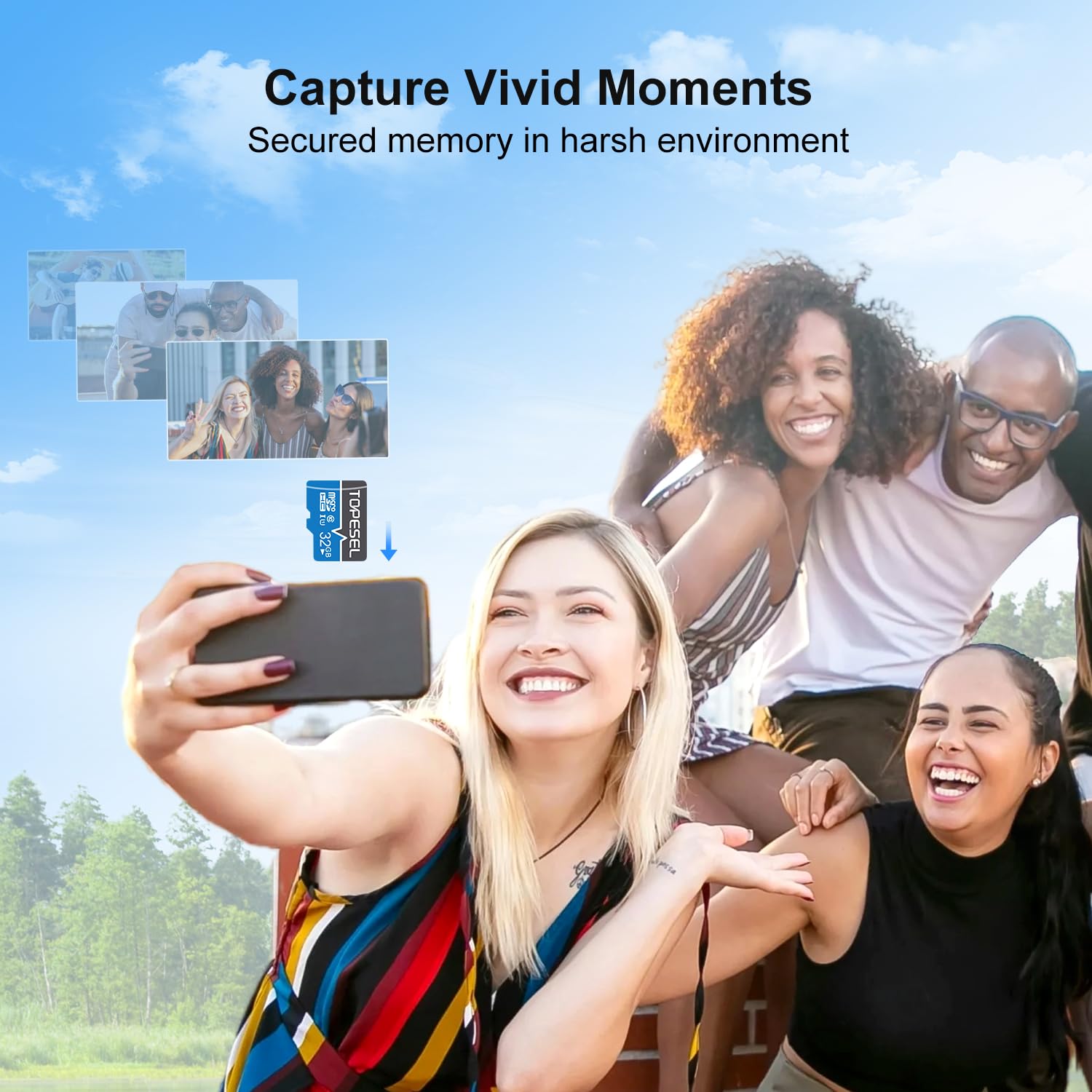 Topesel 5 Pack 32Gb Micro Sd Card Class 10 Micro Sdxc Memory Card Uhs I, High Speed Flash Tf Card For Security Camera/Smartphone/Drone/Dash Cam/Tablet/Pc, C10, U1, 32Gb 5Pack