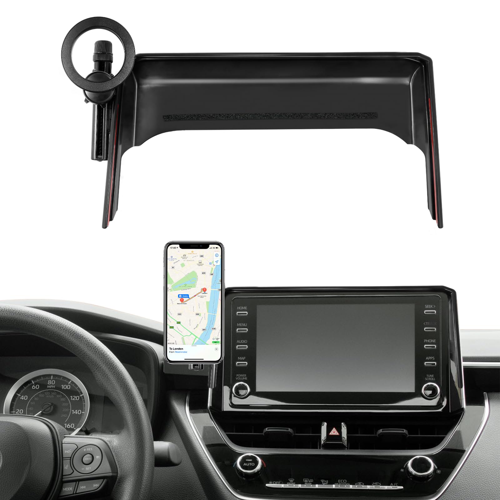 Mochent For Magsafe Car Phone Holder For Toyota Corolla 2019-2025 Corolla Cross 2022-2025 Corolla, 8-Inch Screen Fixed Clip, Mag