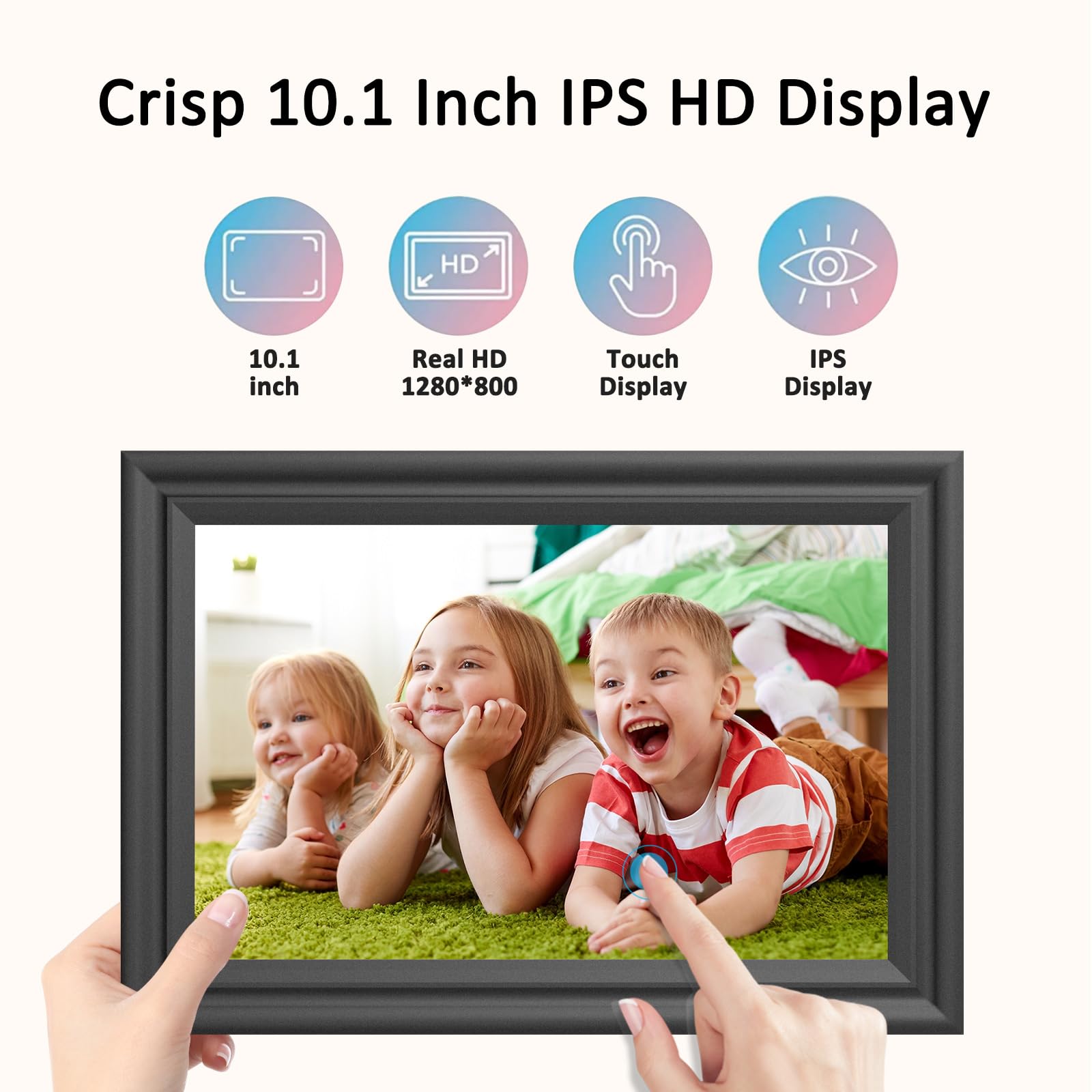 Digital Picture Frame Wifi 10.1 Inch Digital Photo Frame, Electronic Picture Frame, 16Gb Storage, Auto Rotate, Ips Touch Screen,