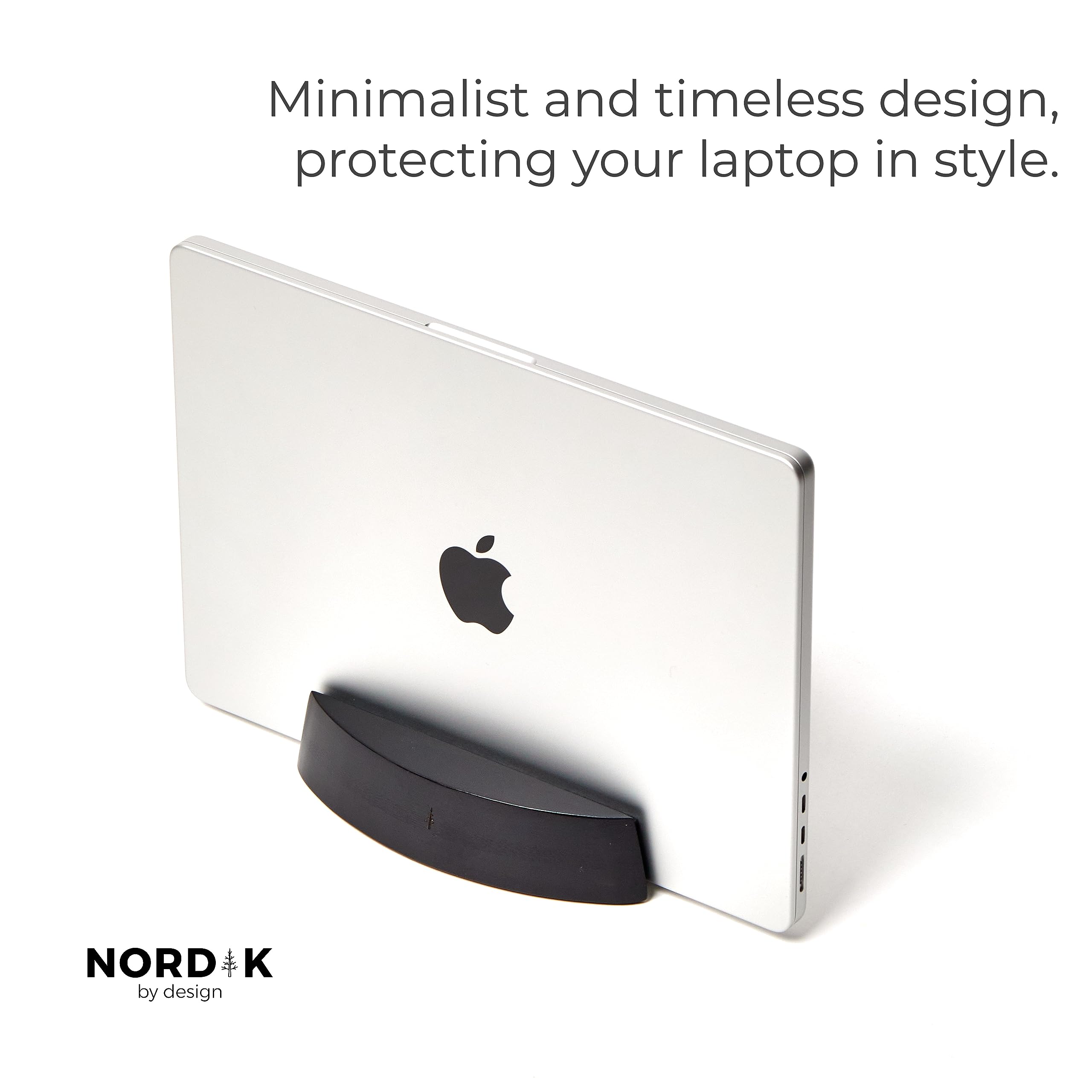 Nordik Vertical Laptop Stand   Black   Premium Laptop Dock And Holder For Home Office, Software Engineers   Space Saving Desk Do