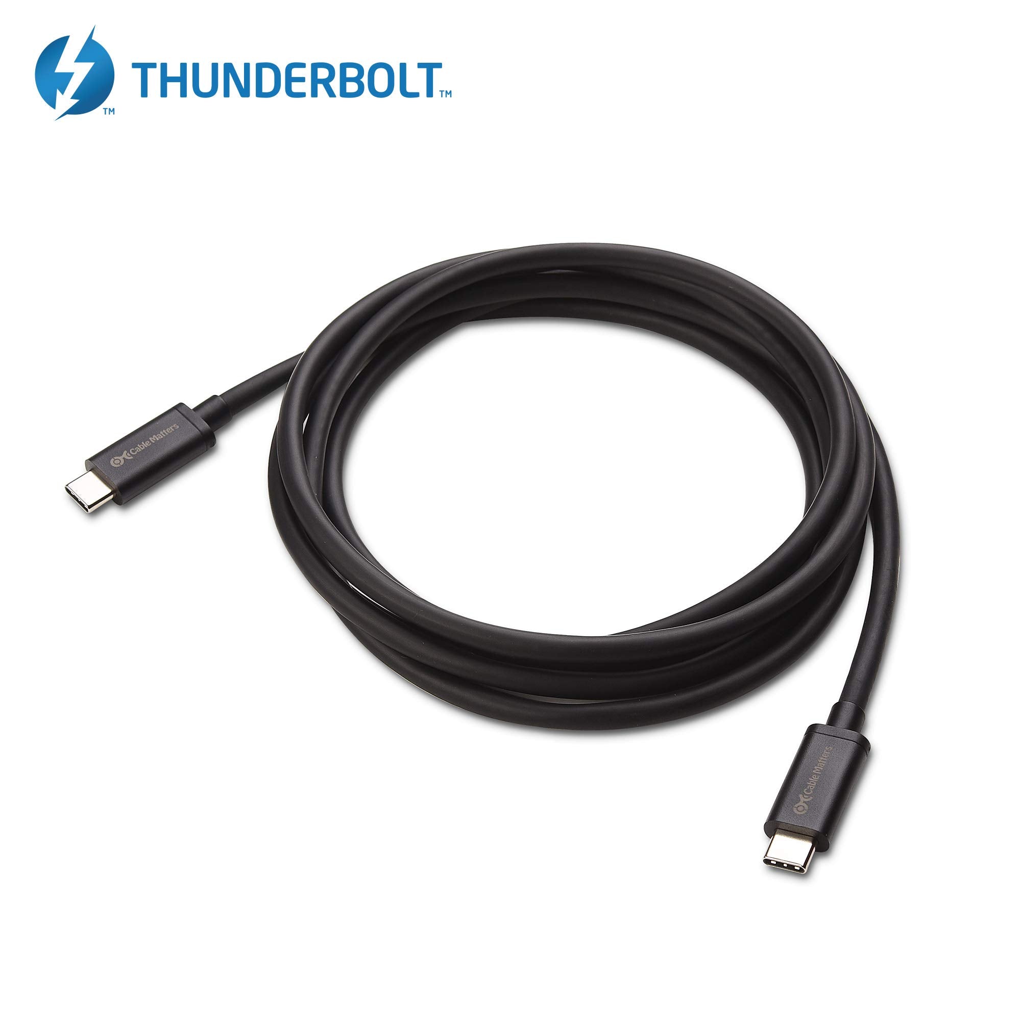 Cable Matters [Intel Certified] 20Gbps Thunderbolt 3 Cable 6.6 Feet (Usb C Thunderbolt Cable) In Black Supporting 100W Charging